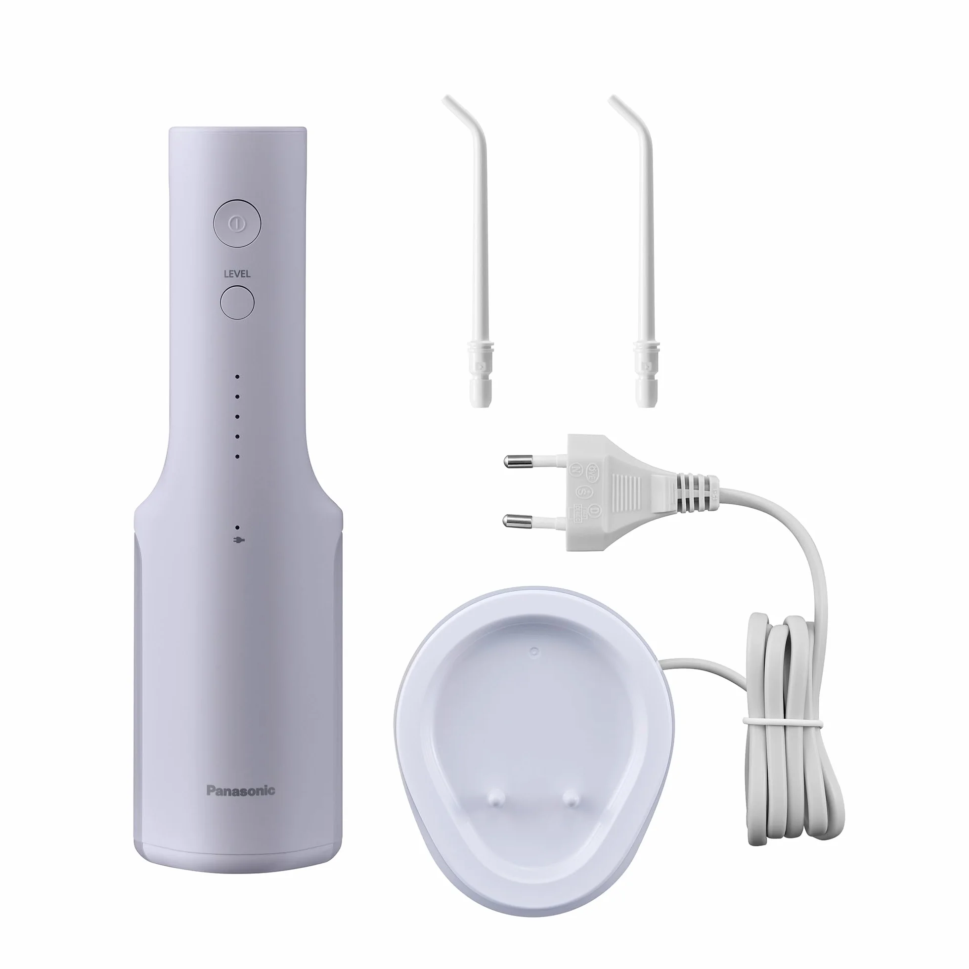 Panasonic Serie 300 Irrigatore Orale EW-DJ26-V303, Idropulsore dentale, 200ml, IPX7, 2 Ugelli Standard, 5 Impostazioni di Pressione, Accessorio da Viaggio, Viola