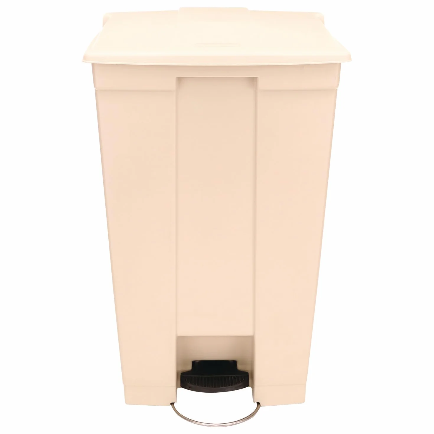 Rubbermaid Commercial Products FG614600 StepOn Cestino a Pedale in Plastica, HDPE, Rettangolare, 87 L, Beige
