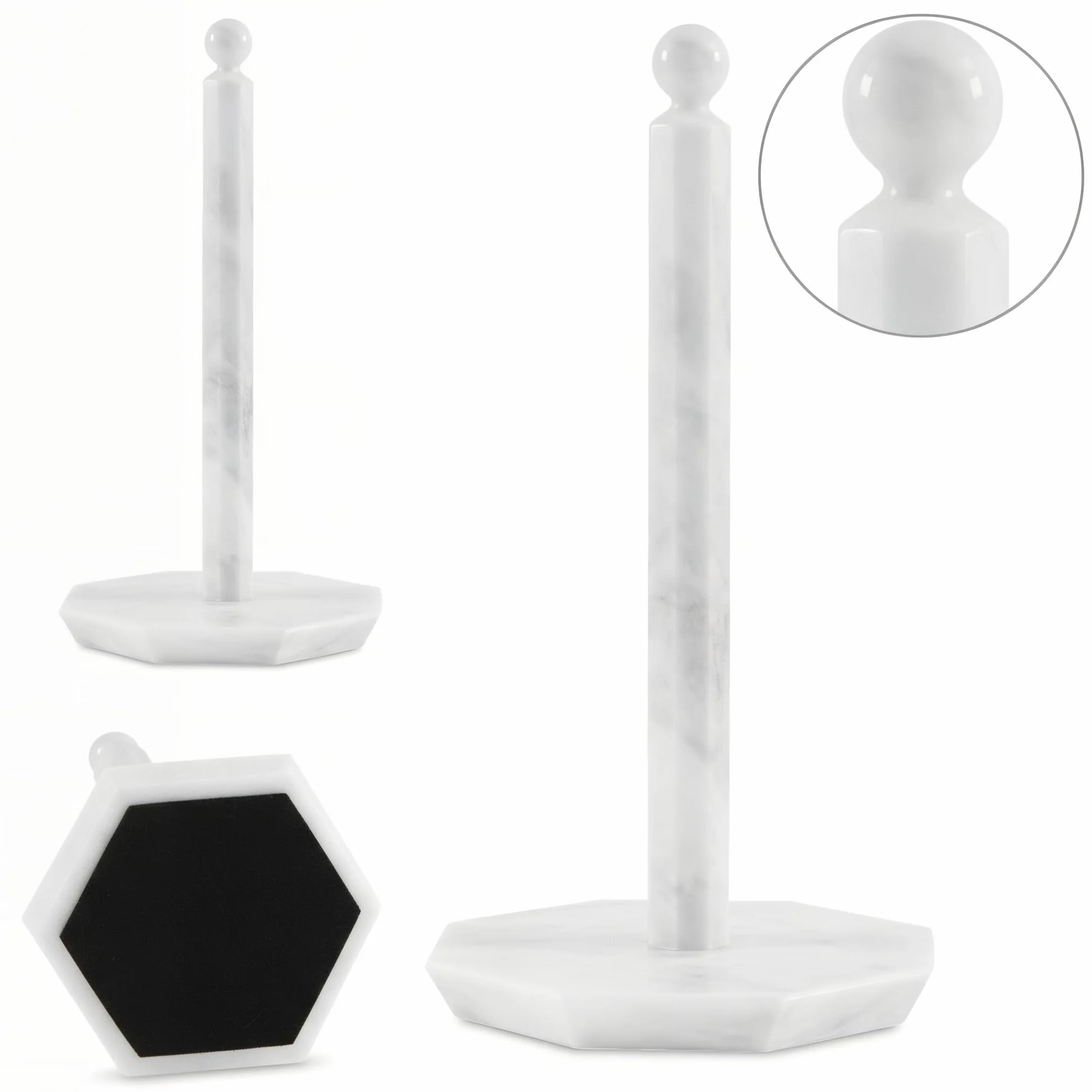 Portasciugamani di carta in marmo bianco 31 cm fatto a mano per cucina bagno elegante design pietra organizer asciugamani