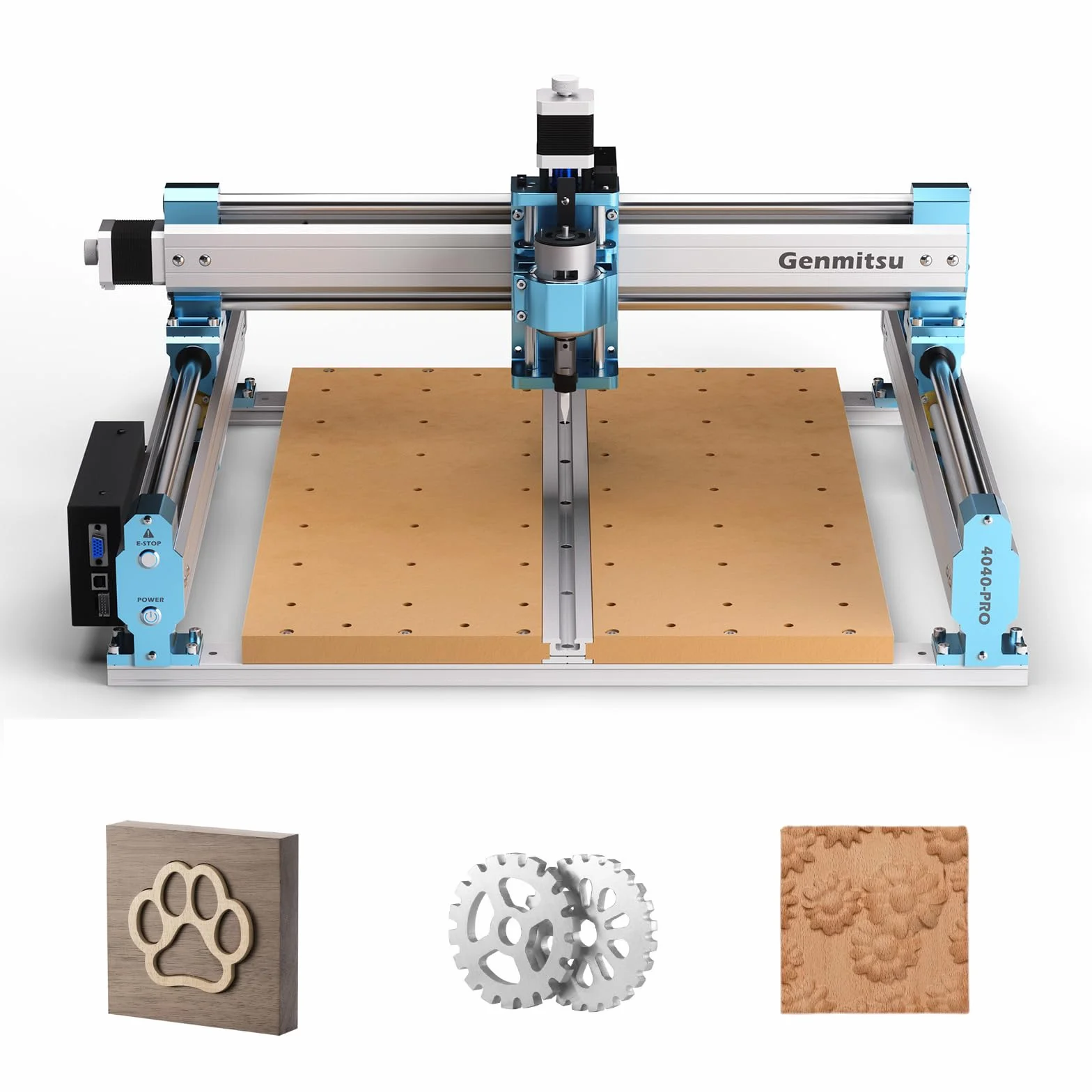 Genmitsu Macchina CNC 4040-PRO per legno acrilico MDF Nylon intaglio, controllo GRBL, macchina router CNC a 3 assi, area di lavoro 400 x 400 x 84mm