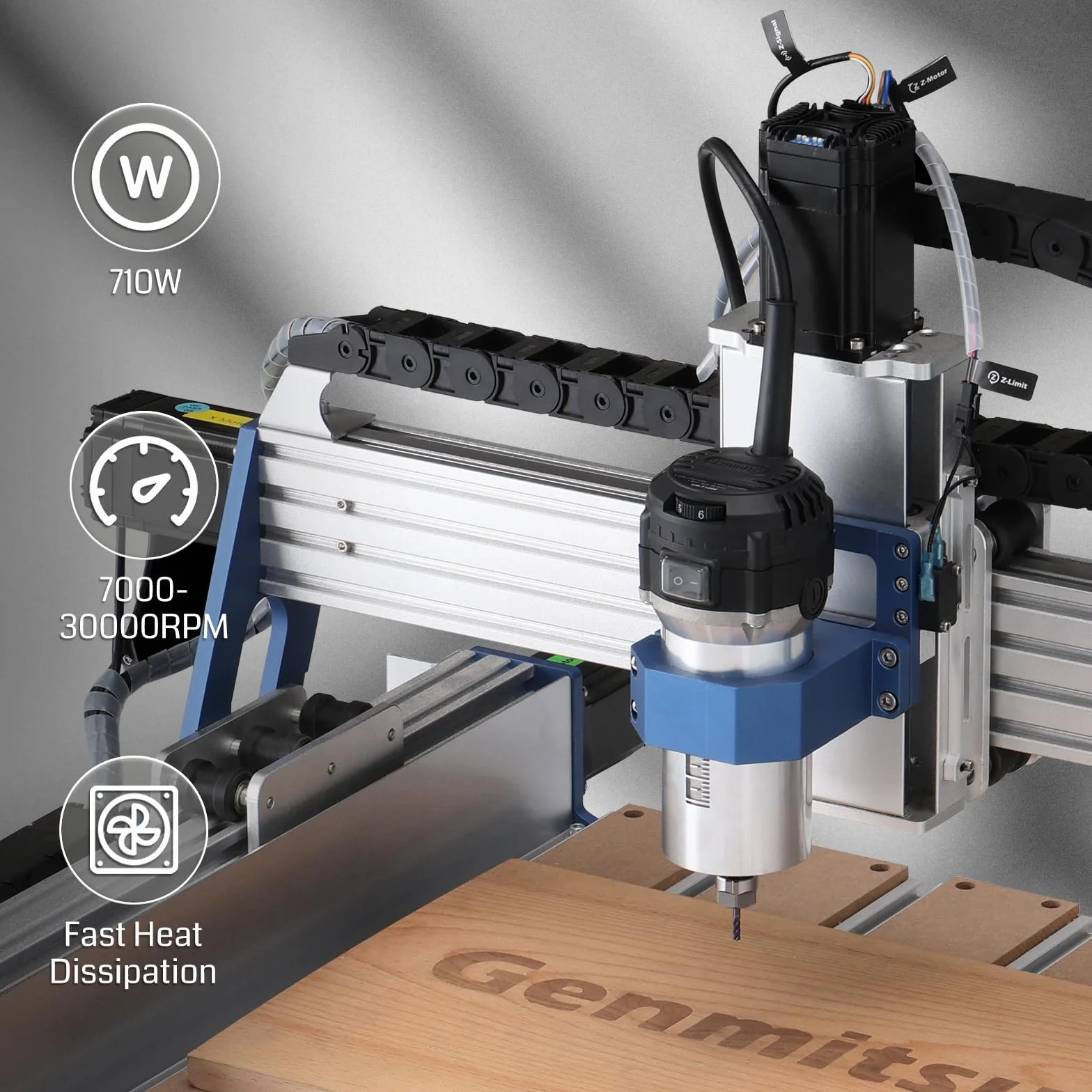 SainSmart Router compatto 710 W, 65 mm, 6 velocità variabili, router trimmer manuale, pinza ER11, 4 spazzole di carbone, aggiornamento motore mandrino CNC