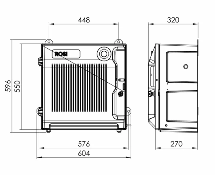 Quadro ASC Rosi Materiale Elettrico 3x3P + 2x4P 16A 1x5P 32A 35kW con pulsante di emergenza rosso - 1003102