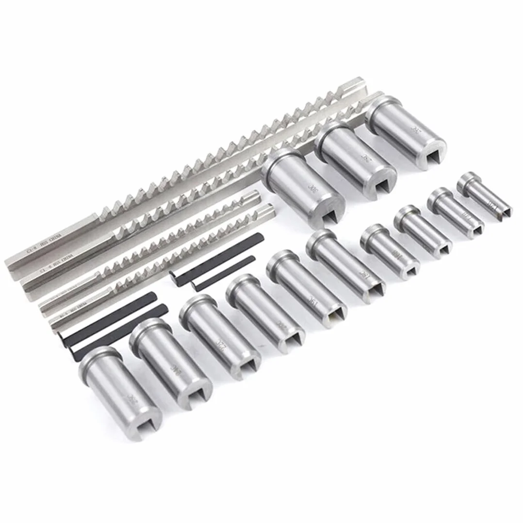 Set di brocce metriche 22 pezzi con brocce, boccole collarate e guarnizioni per lavorazione metalli