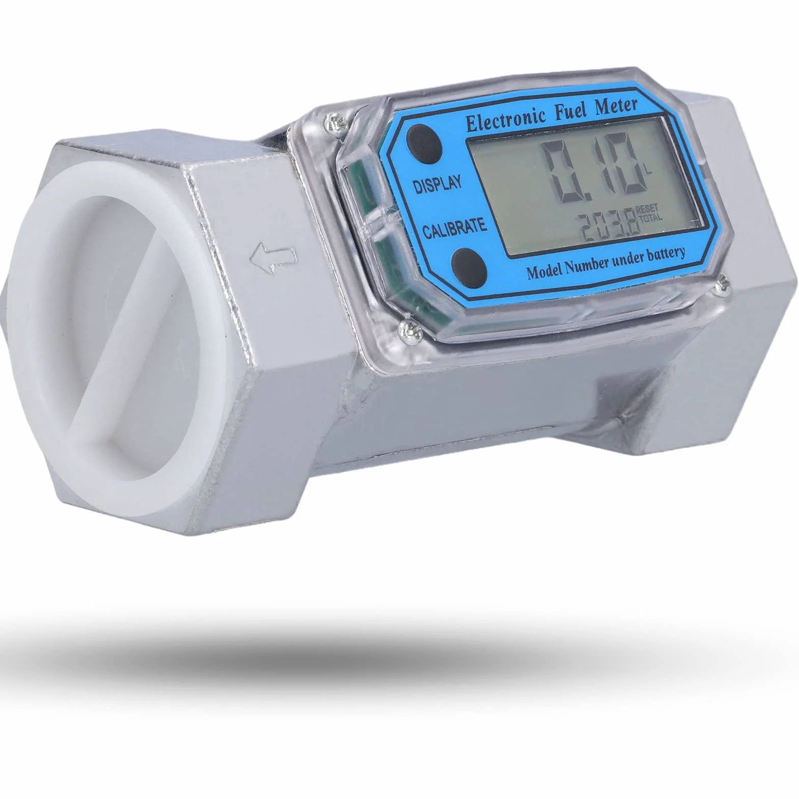Misuratore di portata elettronico a turbina 35-200L/Min Benzina Contalitri Digitale Display LCD LLW-50