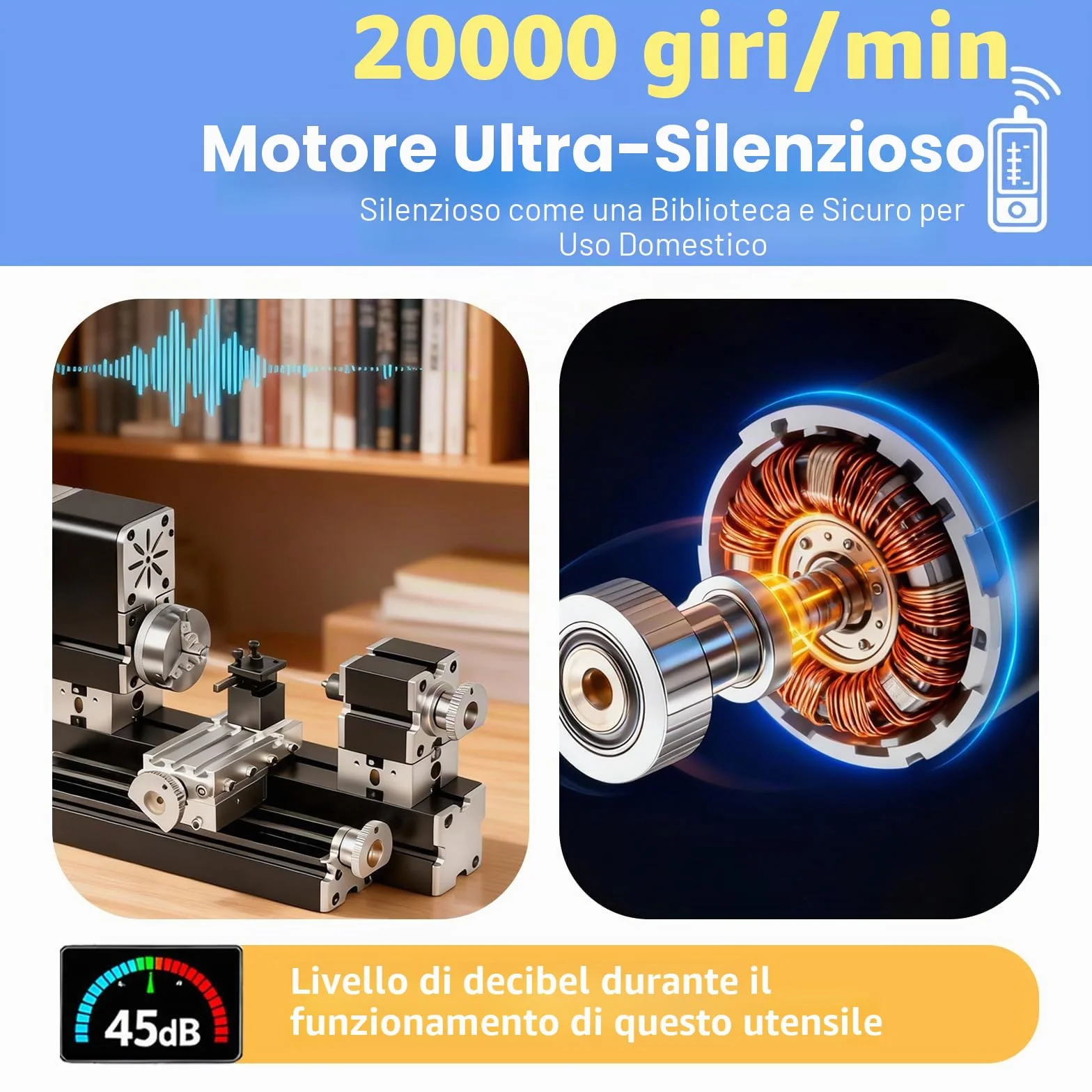 Tornio in miniatura interamente in metallo 36 W 20000 rpm Didactical Mini metallo Tornio Macchina per Hobbyist Lavorazione Del Legno Artigianato