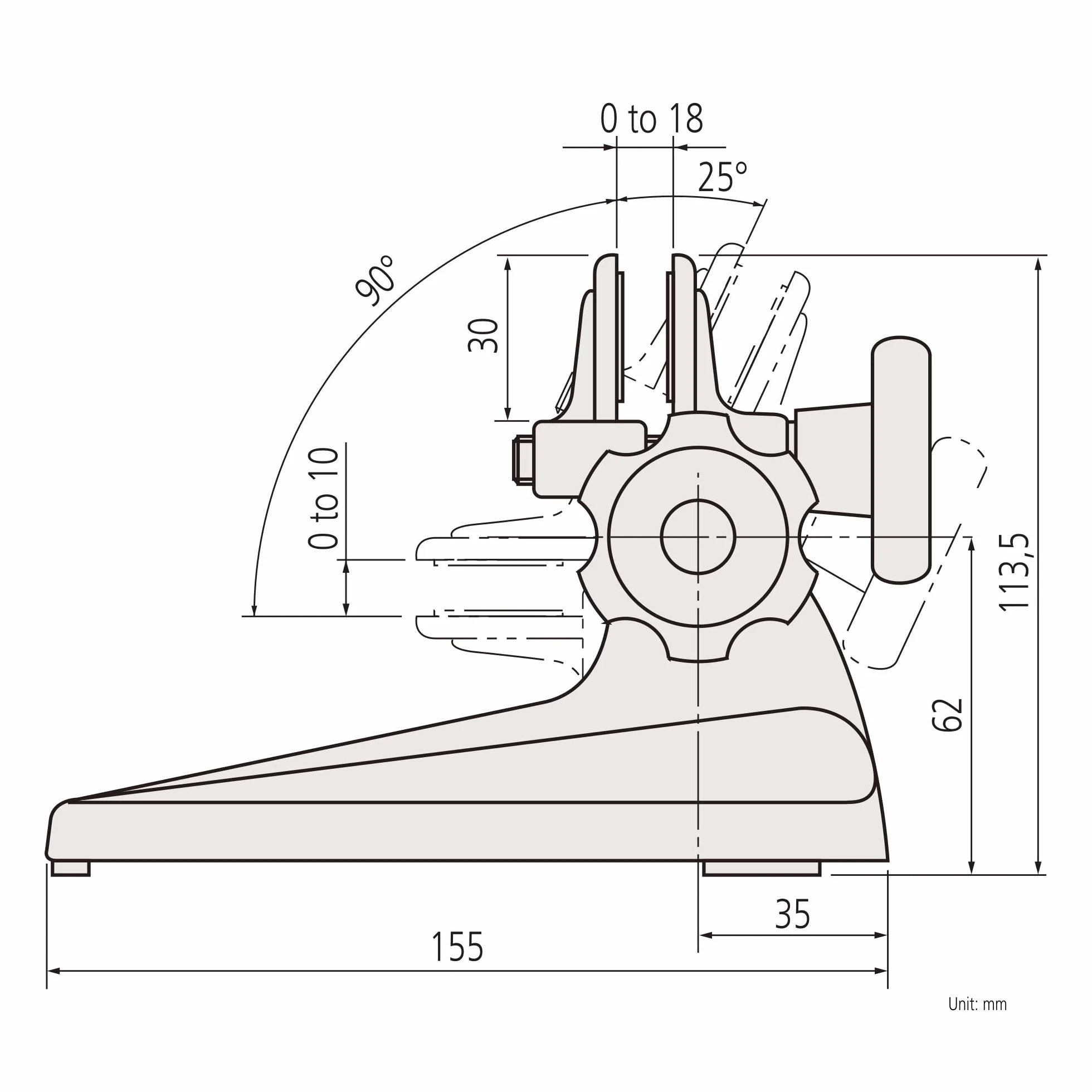 Mitutoyo MS-RB Supporto per micrometri 156-101-10 0-100 mm 0-4 in