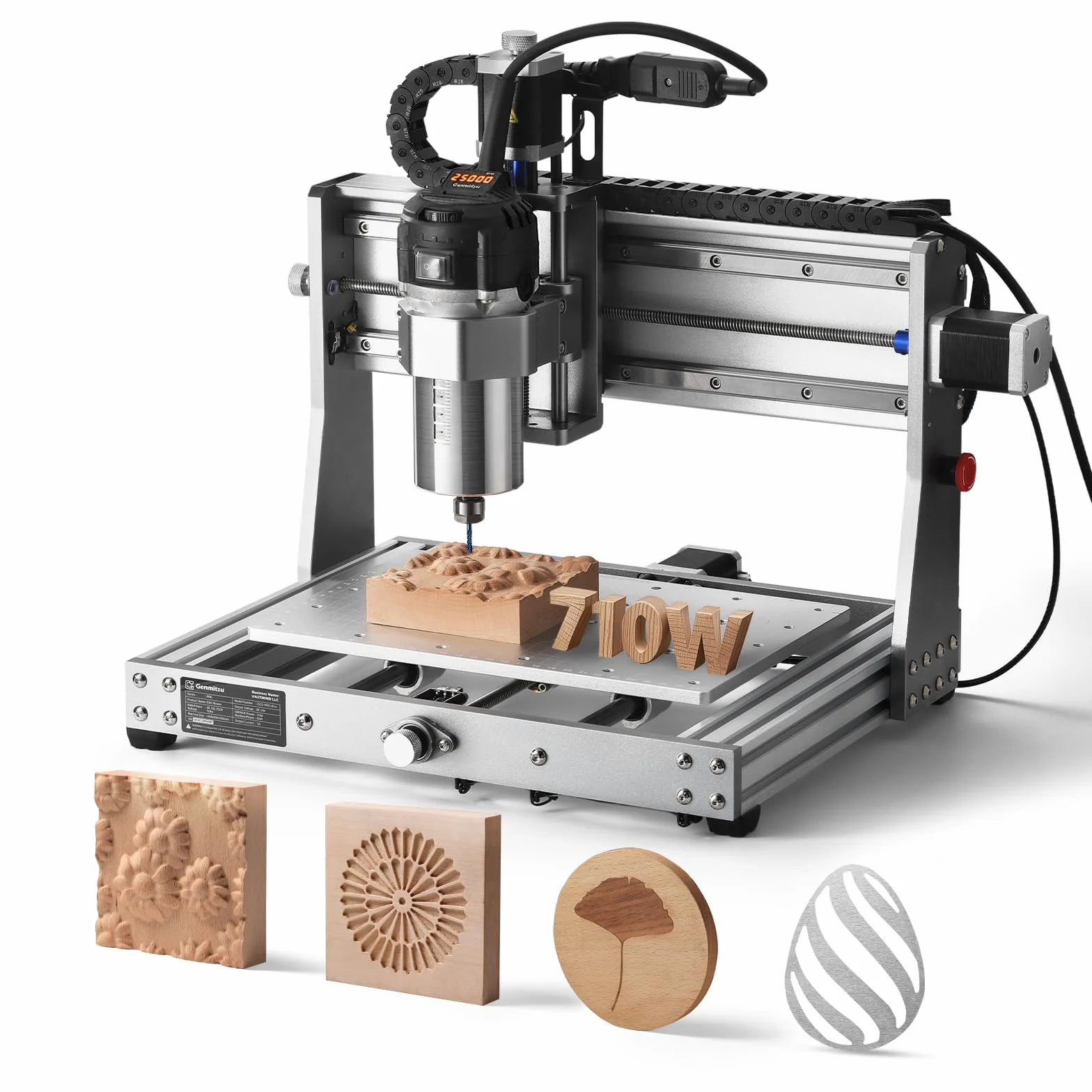 SainSmart Genmitsu 3020 PRO Ultra Router Kit, Incisore interamente in metallo, mandrino aggiornato da 710 W per metallo, legno, ventola per scheda madre integrata, area di lavoro 30,8 x 20,1 x 7,1 cm