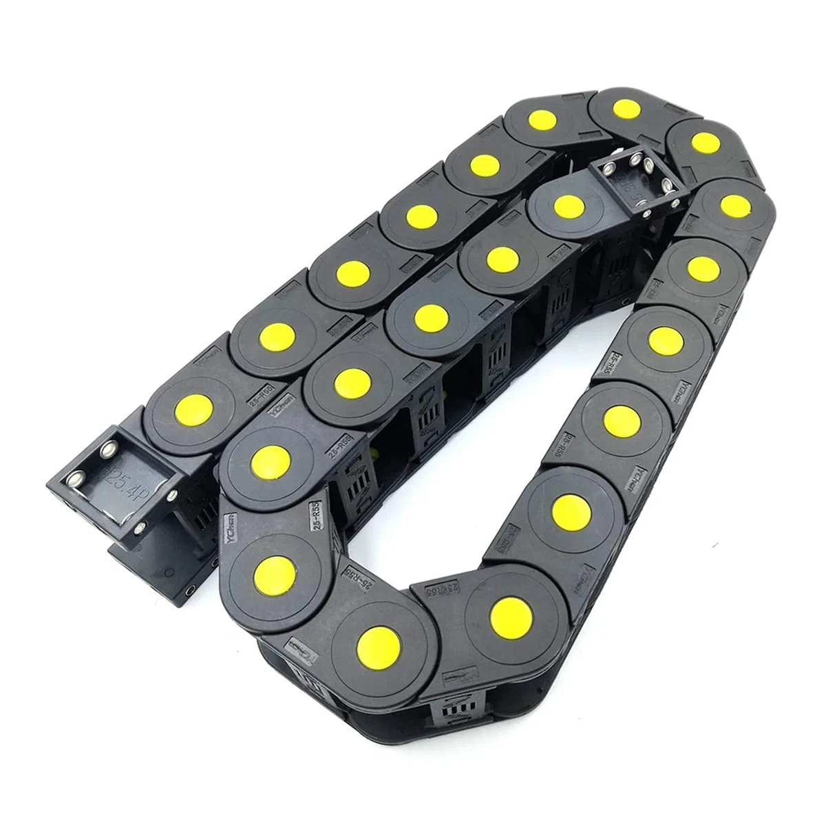 Cavo della catena di trascinamento Portacavo portacavi serie 25 da 1 metro Trascina X Ponte a catena aperto su entrambi i lati Parti di trasmissione Cavo di traino(R75,25x25 mm)