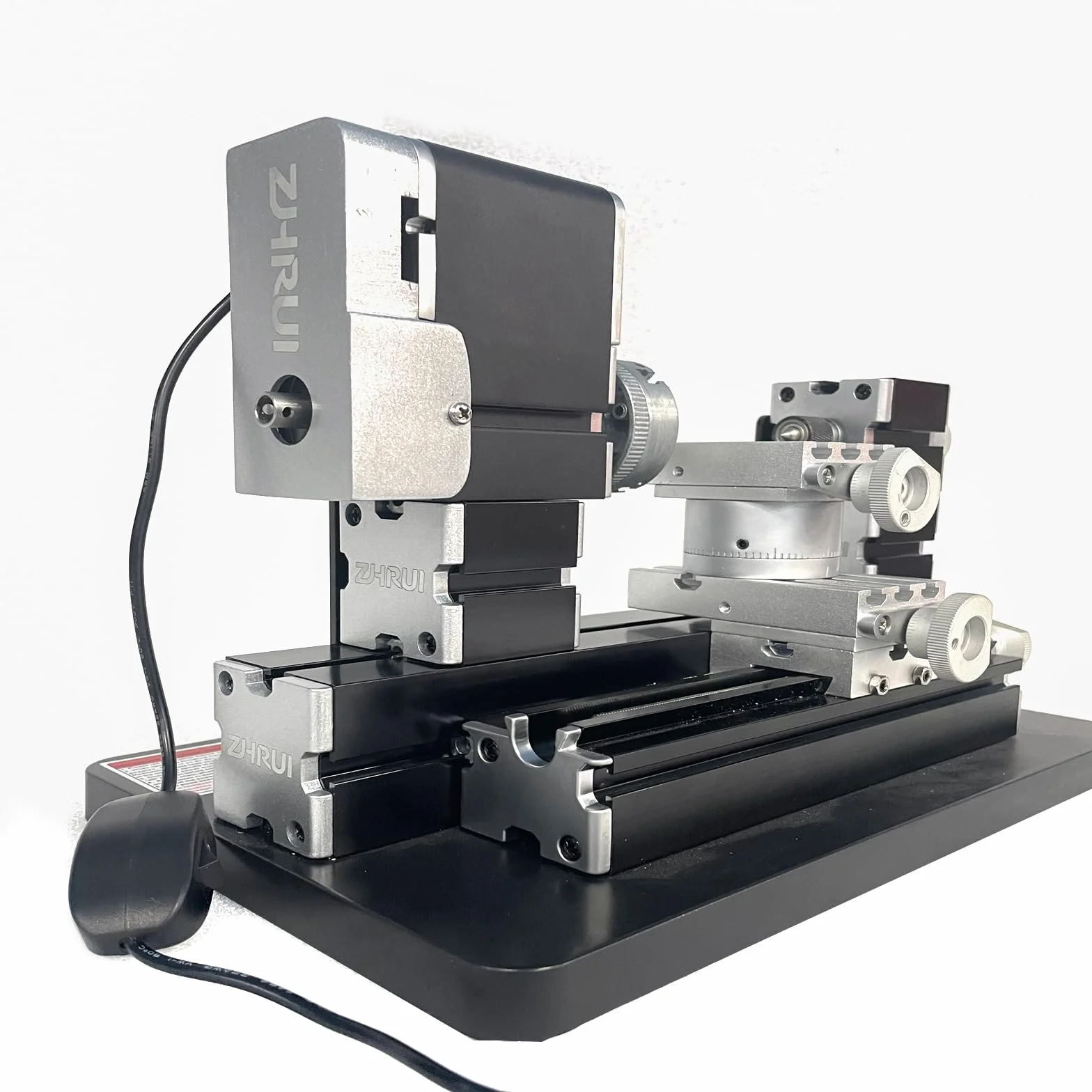 Alta Potenza 60W Potente Mini Metallo Fai Da Te 4-asse Tornio Rotante Mini Tornio Utensili con Base 12000 RPM per Legno Metalli Morbidi Plexiglass Plastica