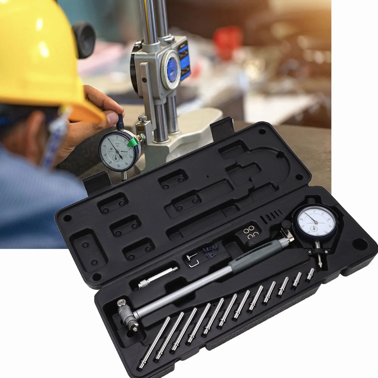 Alesametro con Comparatore 50-160 mm Lega di Alluminio Indicatore Diametro Interno