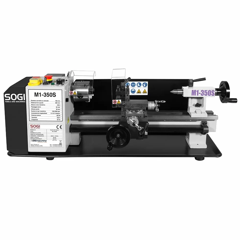 SOGI M1-350S Tornio per metalli da banco 180 x 400 motore Brushless avanzamento automatico