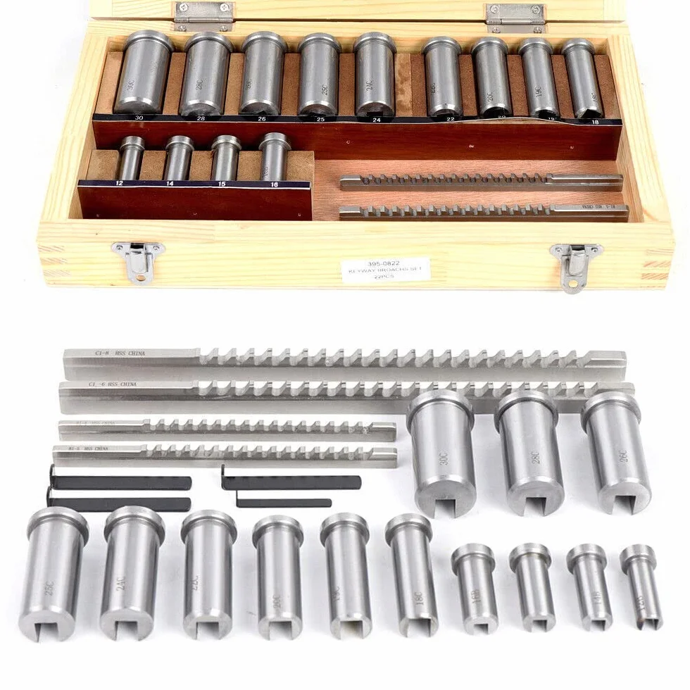 Set di brocce per chiavetta 22 pezzi Kit di broccia per chiavetta