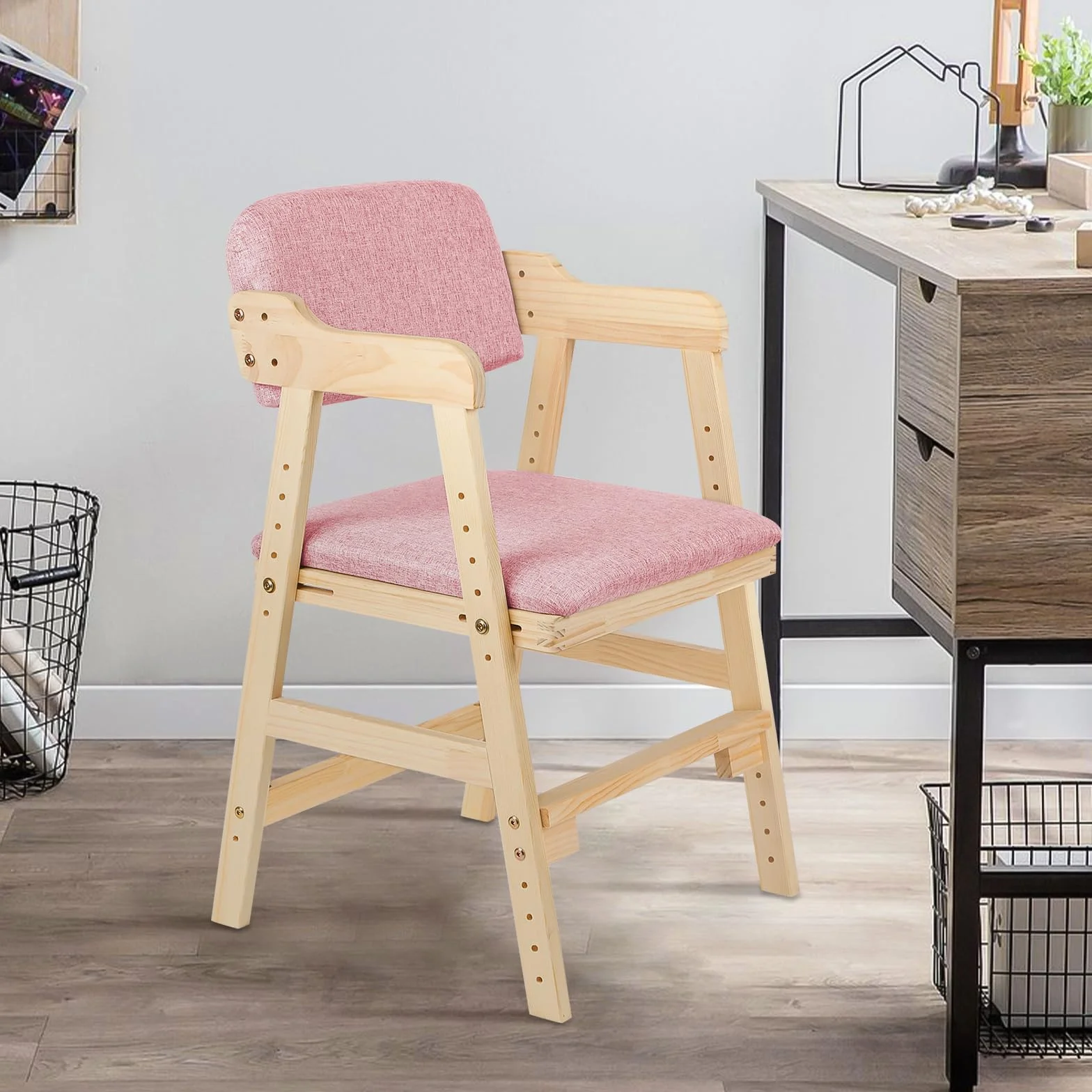 Sedia alta scalabile in legno naturale Sit Up 3 altezza regolabile, 6 mesi-10 anni fino a 90 kg, resistente seggiolino per bambini, in legno naturale, bambini e adulti