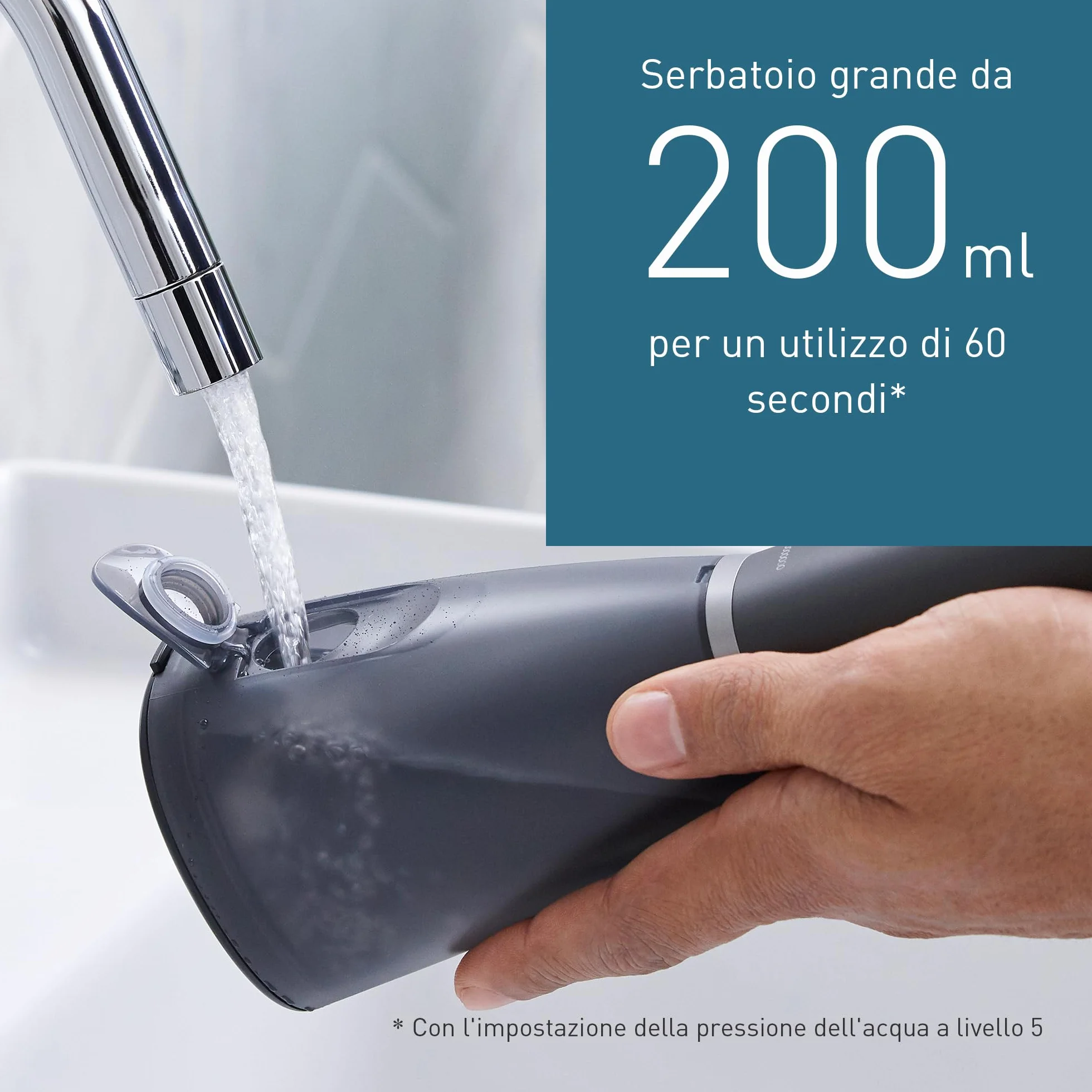 Panasonic Serie 800 Irrigatore Orale a Ultrasuoni EW-DJ86-K503, Idropulsore dentale, 200ml, 1 Ugello a Ultrasuoni e 1 Ugello Ortodontico, 5 Impostazioni di Pressione, Accessorio da Viaggio, Nero