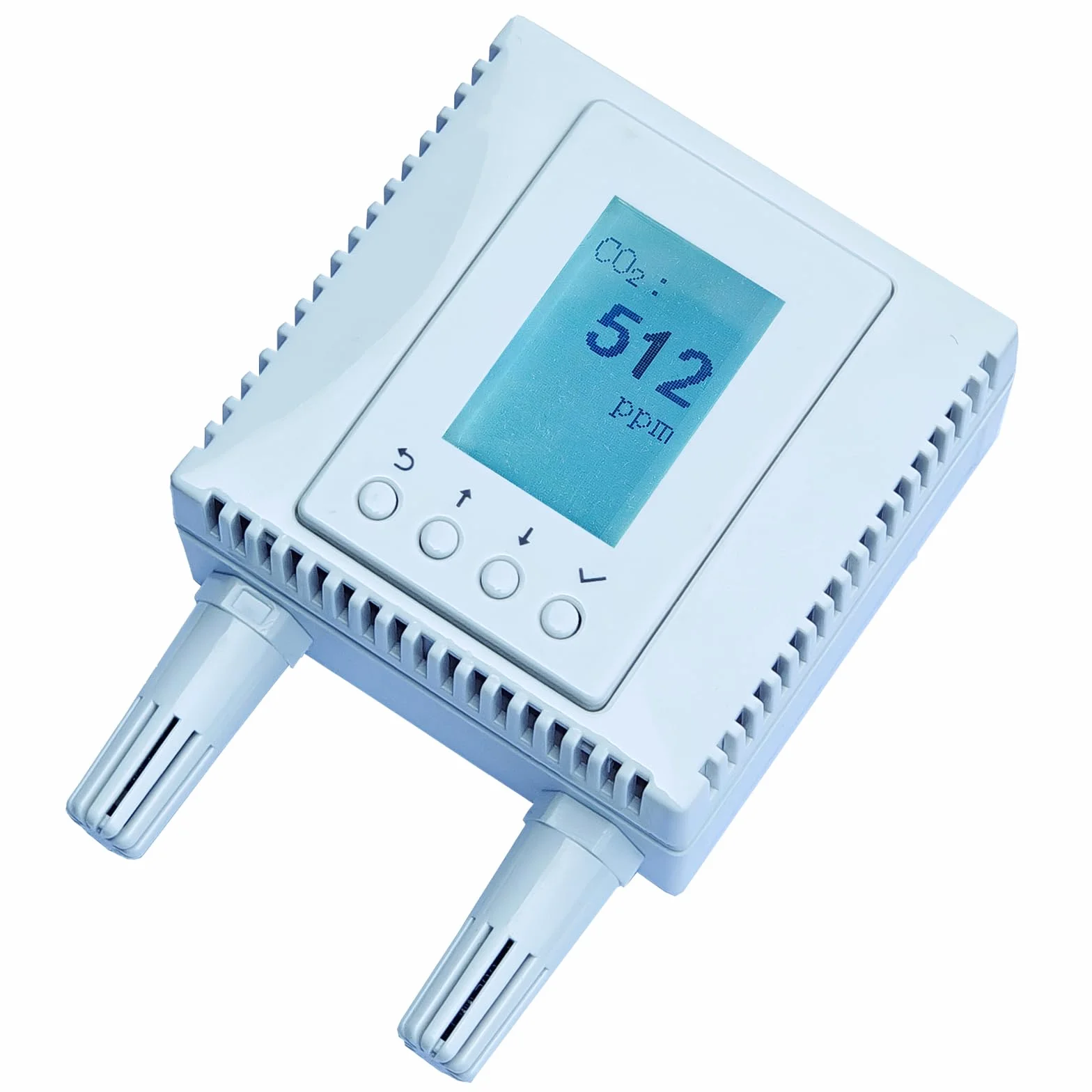 MONIGEAR 4 in 1 CO2 TVOC Temperatura Umidità PoE Monitor Aria Interna Display LCD IoT AWS Azure Tuya MQTT BACnet SNMP Modbus TCP