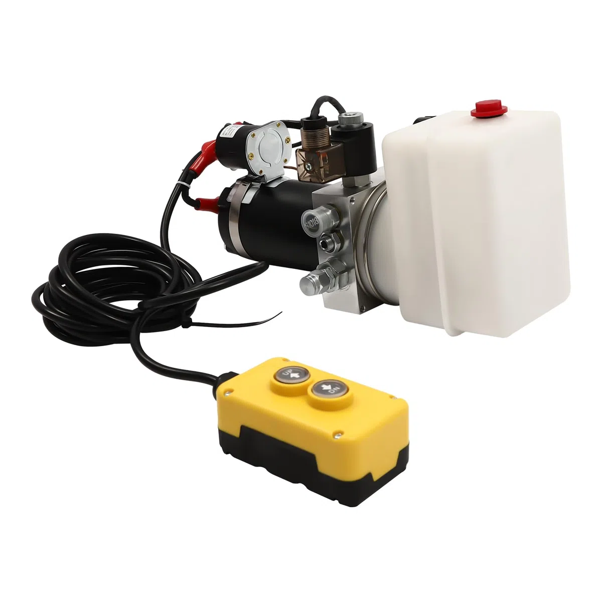 Cilindro idraulico, rimorchio pompa idraulica, unità idraulica 12 V – robusta, pompa idraulica elettrica per ascensori ribaltabili, carrello elevatore, compatto, facile da installare