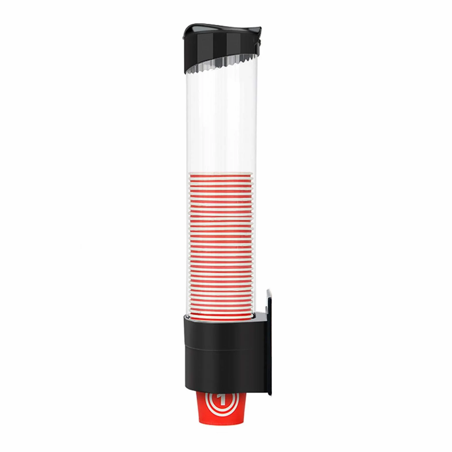 Dispenser bicchieri usa e getta in plastica, antipolvere per ufficio casa (nero)