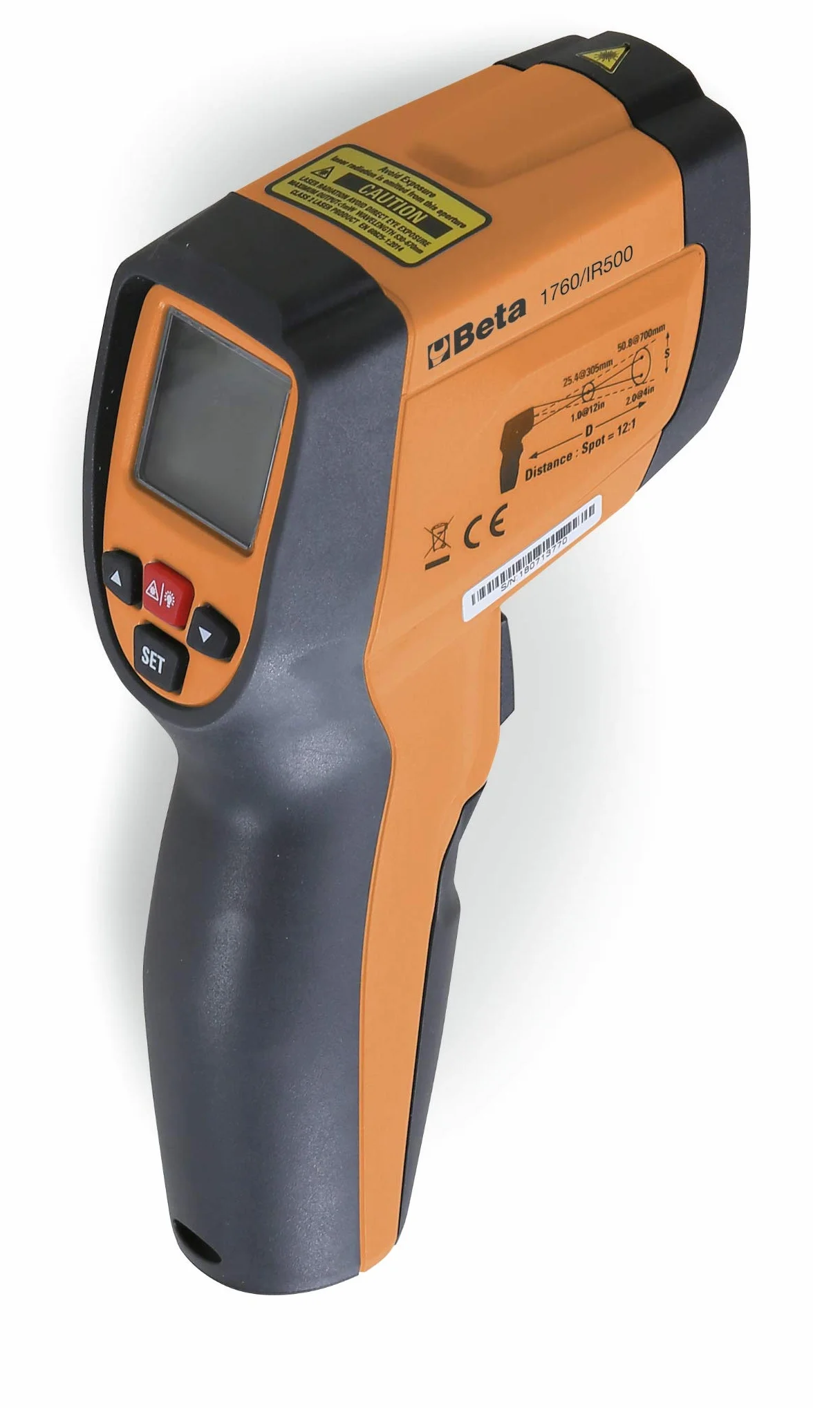 Termometro Digitale Infrarossi -50÷500°C Doppio Puntamento Laser Pirometro Professionale Senza Contatto 1760/IR500