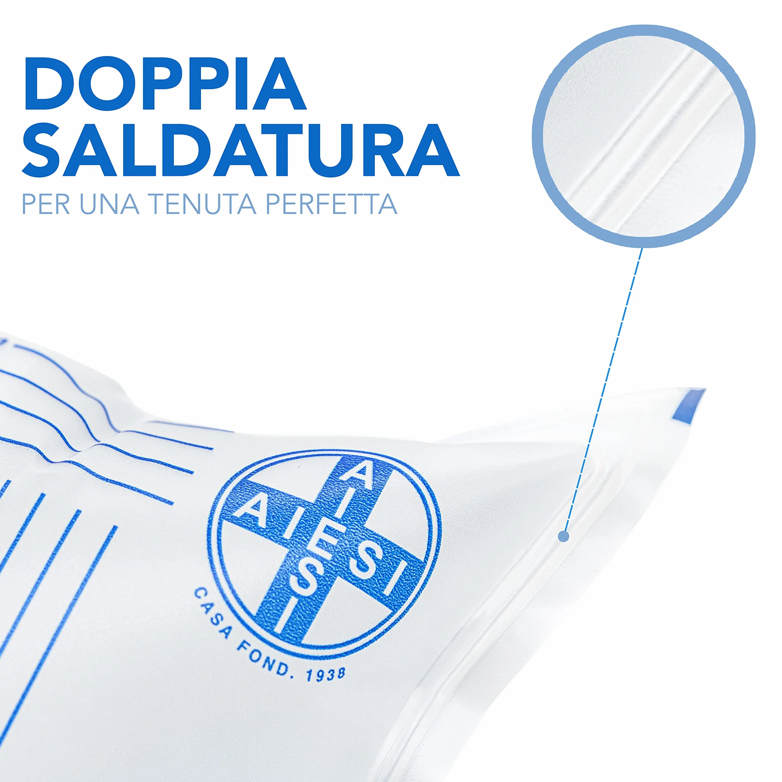 AIESI® HOSPIDRAIN Sacche per urina da letto 2 litri tubo 90 cm 250 pezzi senza rubinetto