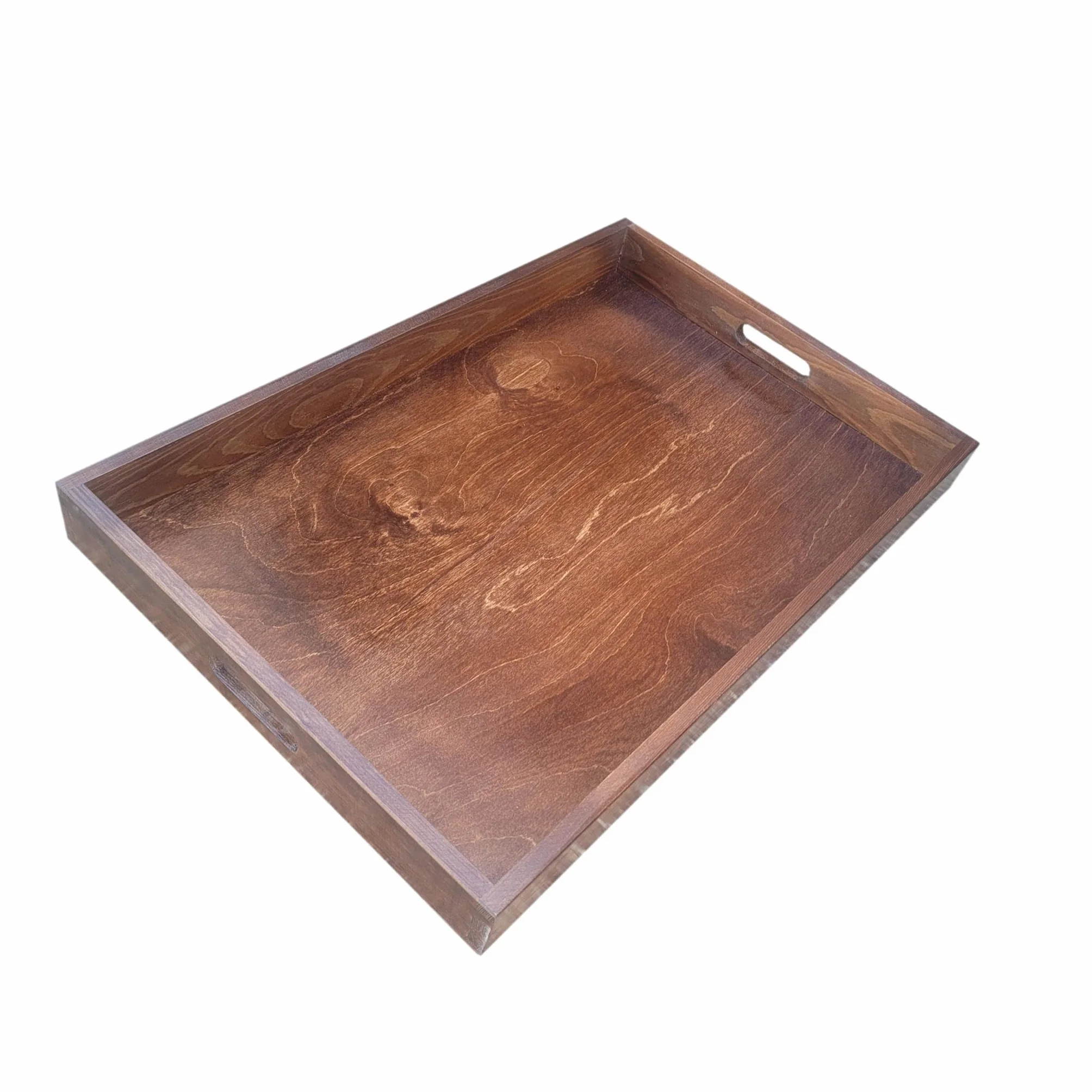 Vassoio in legno 60 x 40 x 6 cm marrone