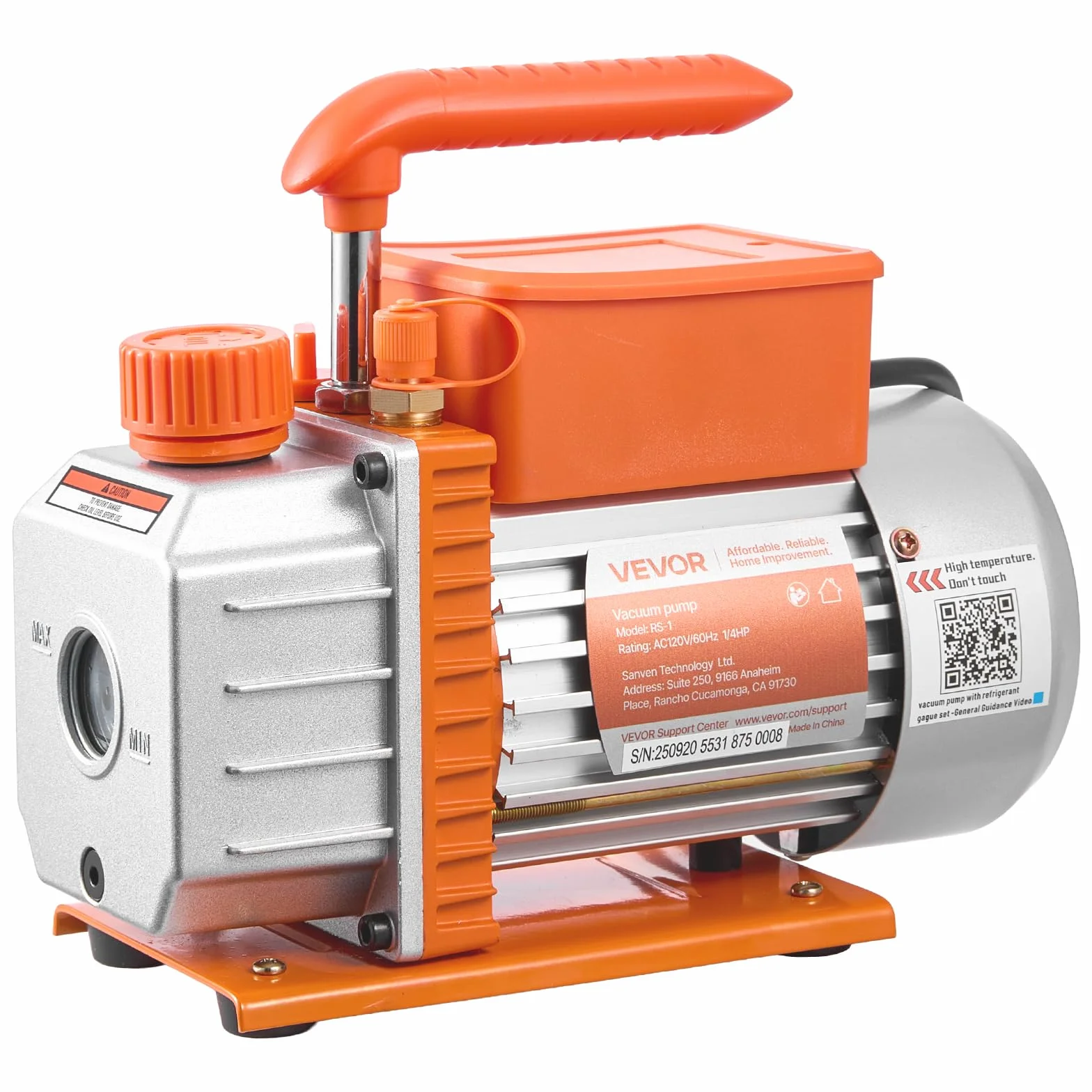 VEVOR Kit Pompa per Vuoto Manometro da 3,5 CFM 99 L/min, Pompa per Vuoto a Palette Rotanti Monostadio per Aria Condizionata con Borsa per Trasporto, Compatibile con R134a, R22, R410a, R1234YF, R32