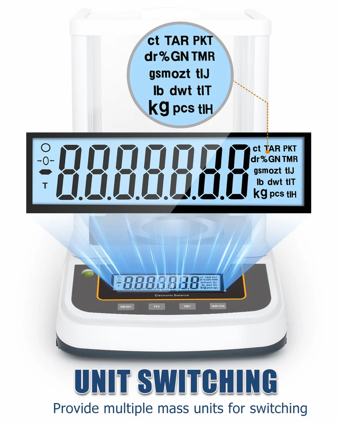Bilancia di Precisione 0.001g 500g Elettronica con Protezione Antivento