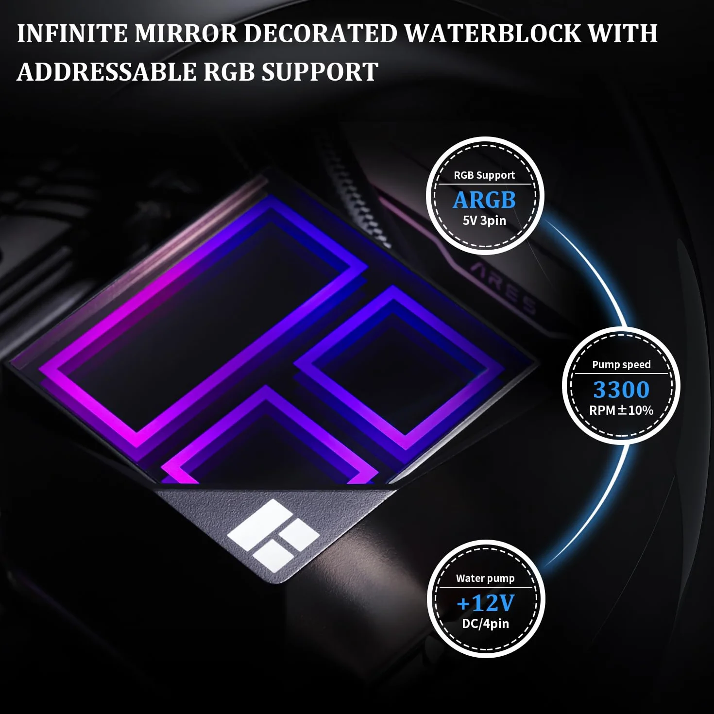 TR -Frozen Infinity 360 BLACK CPU Cooler, Triple PWM Ventole con 2000RPM, AIO Cooler per AM4/AM5 & Intel LGA1150/1151/1200/2011/1700/1851, Infinity Mirror PC