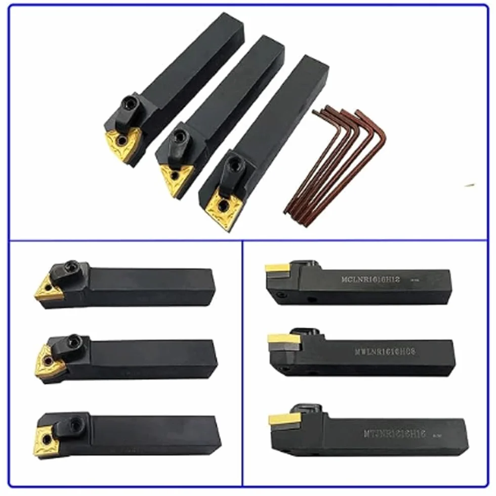 5/8" 36 pezzi per tornitura esterna per tornio CNC indicizzabile, abito MTJNR1616H16 + MWLNR1616H08 + MCLNR1616H12 con TNMG 331,WNMG431,CNMG431 Inserti di tornitura in metallo duro.