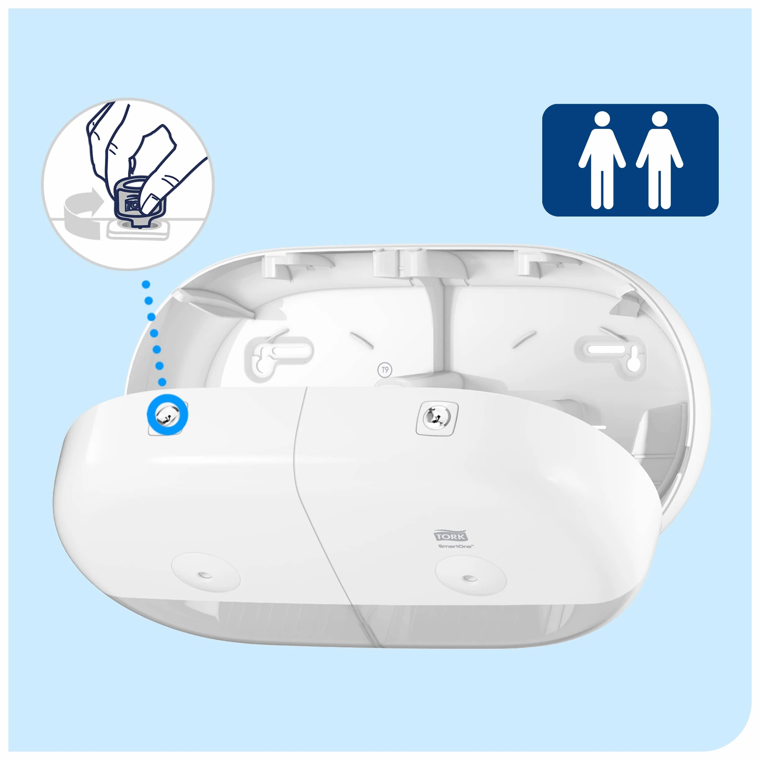 Tork SmartOne Dispenser per carta igienica Mini Twin, T9, 682000