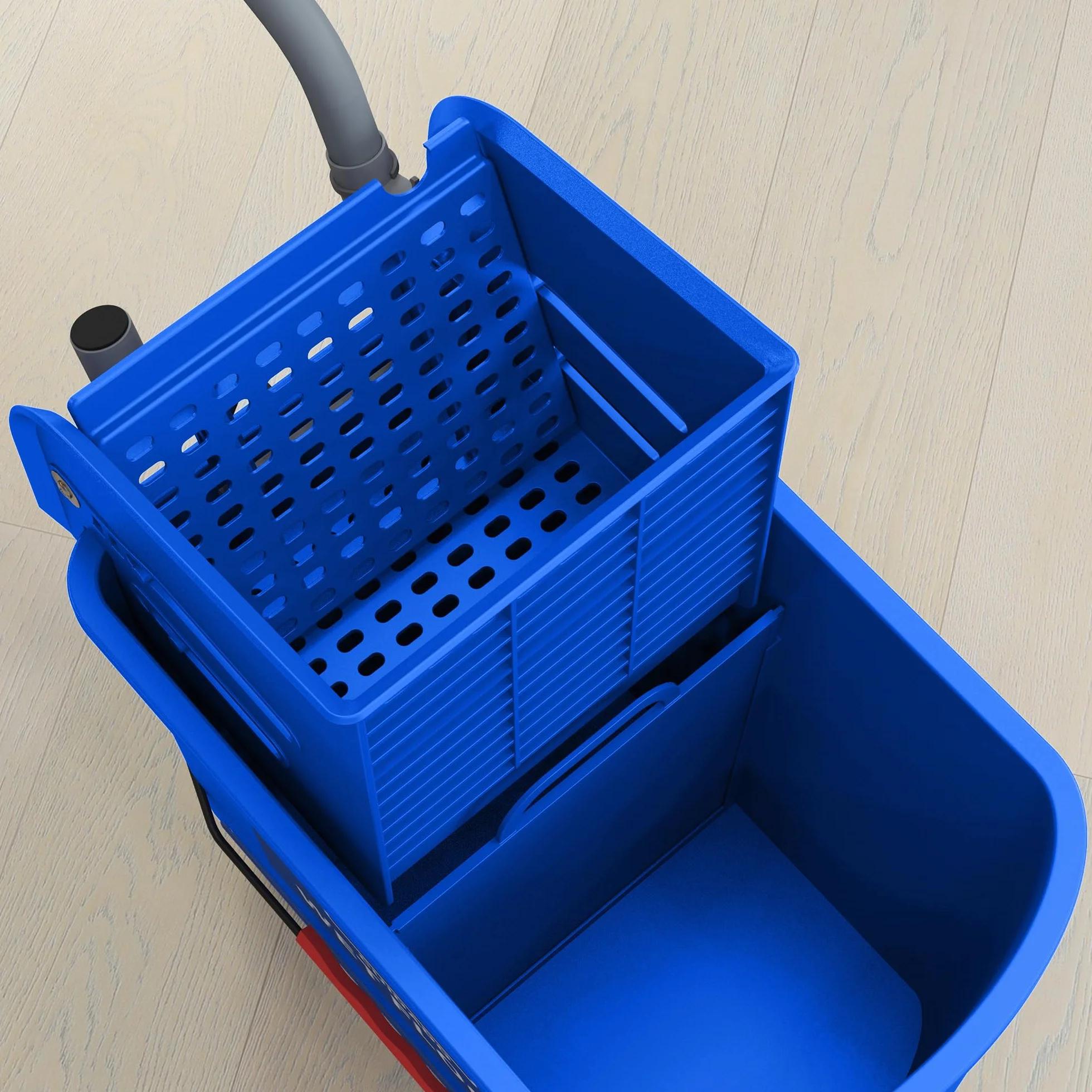 HOMCOM Carrello Pulizie Professionali 20L con Secchio Mocio e Strizzatore, 60x27x70.5 cm, Blu