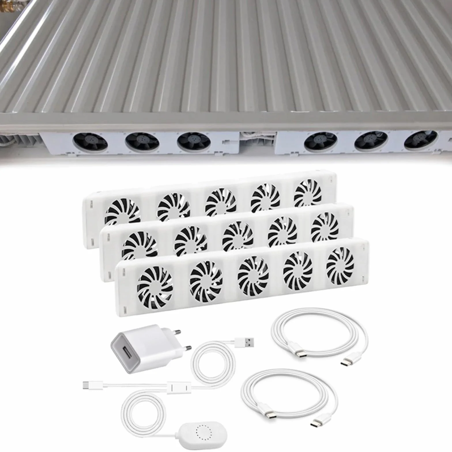 Ventole Per Termosifoni, Radiatore Termosifone Intelligente Ventilatore Per Con 5 Ventole Migliorate, Amplificatore Per Radiatori L'efficienza Del Riscaldamento E Risparmiare Energia(MONO-SET)