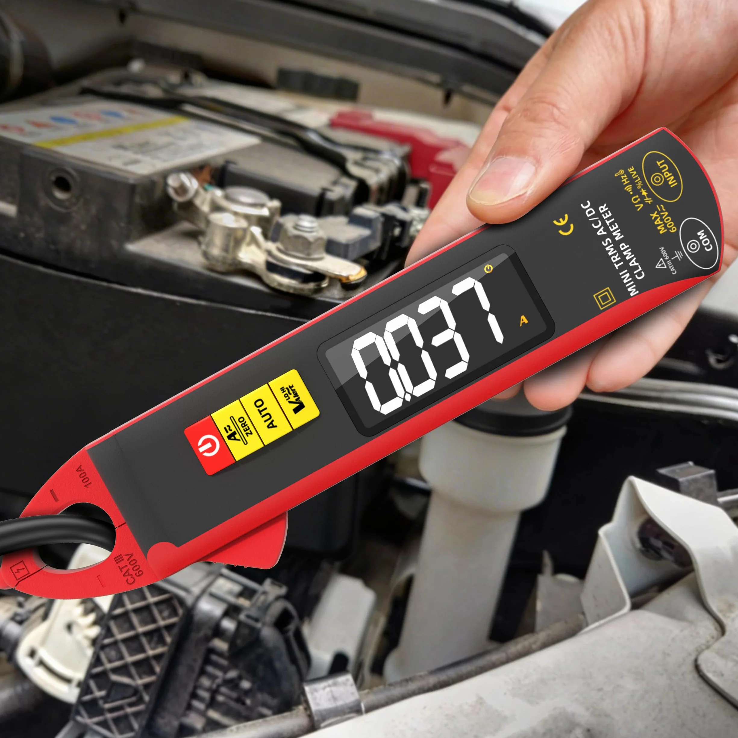 BSIDE UX1 1mA Pinza Amperometrica Bassa Corrente DC AC TRMS, Pinza Corrente di Dispersione per Automotive, Multimetro Automatico Ricaricabile di Tensione Resistenza Capacità Diodi Temperatura e NCV