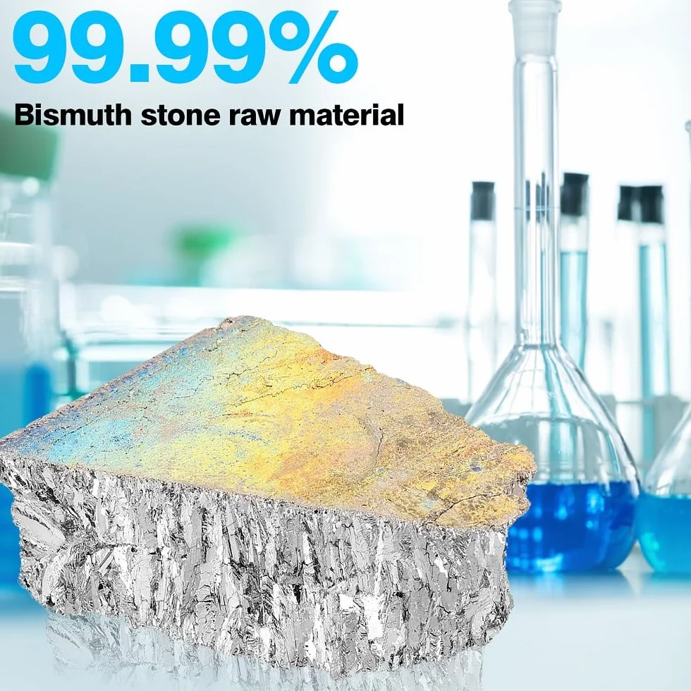 1Kg di Bismuto, Pure Bismuto Cristalli, Cristallo di Bismuto,1000 g di cristallo puro al pezzo di lingotti di metallo Bismuto 99,99%, per realizzare cristalli/esche da pesca