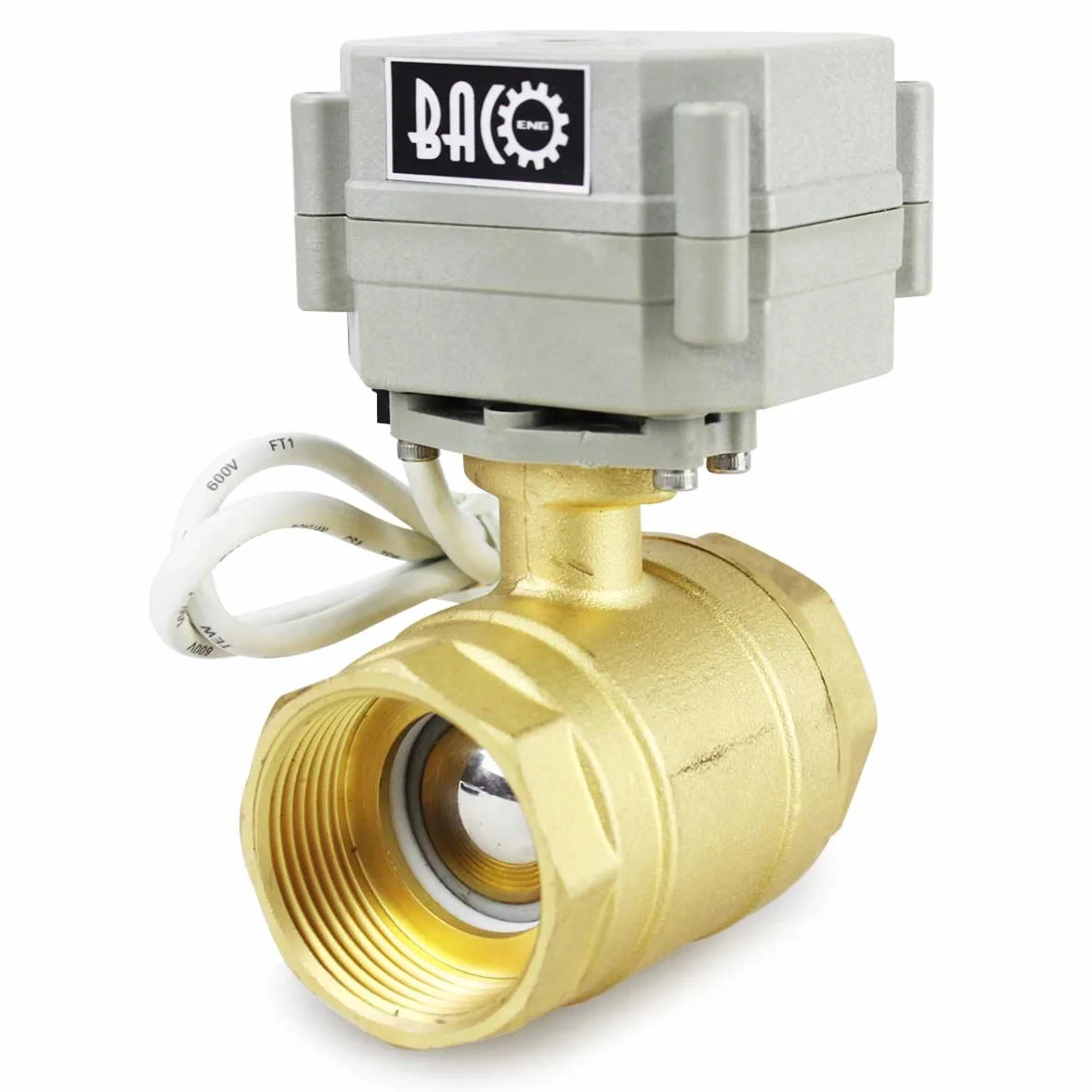 BACOENG Valvola Motorizzata AC9-24V 2 Vie 1 1/4" DN32 Ottone Elettrica Valvola a Sfera Motorizzata Elettrovalvola NC