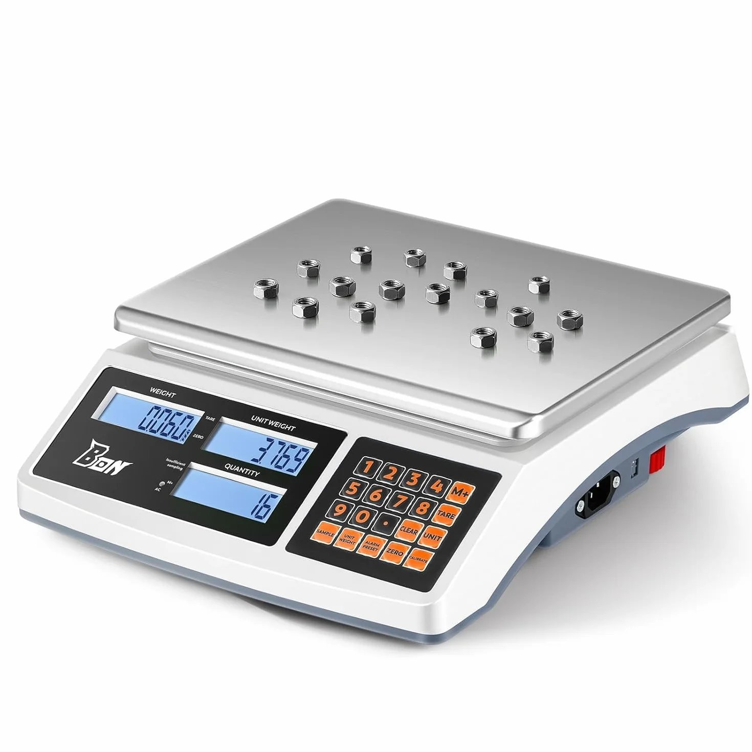 Bonvoisin Bilancia Conta Pezzi Industriale 30kg x 0.1g Acciaio Inossidabile 304 AC/Batteria