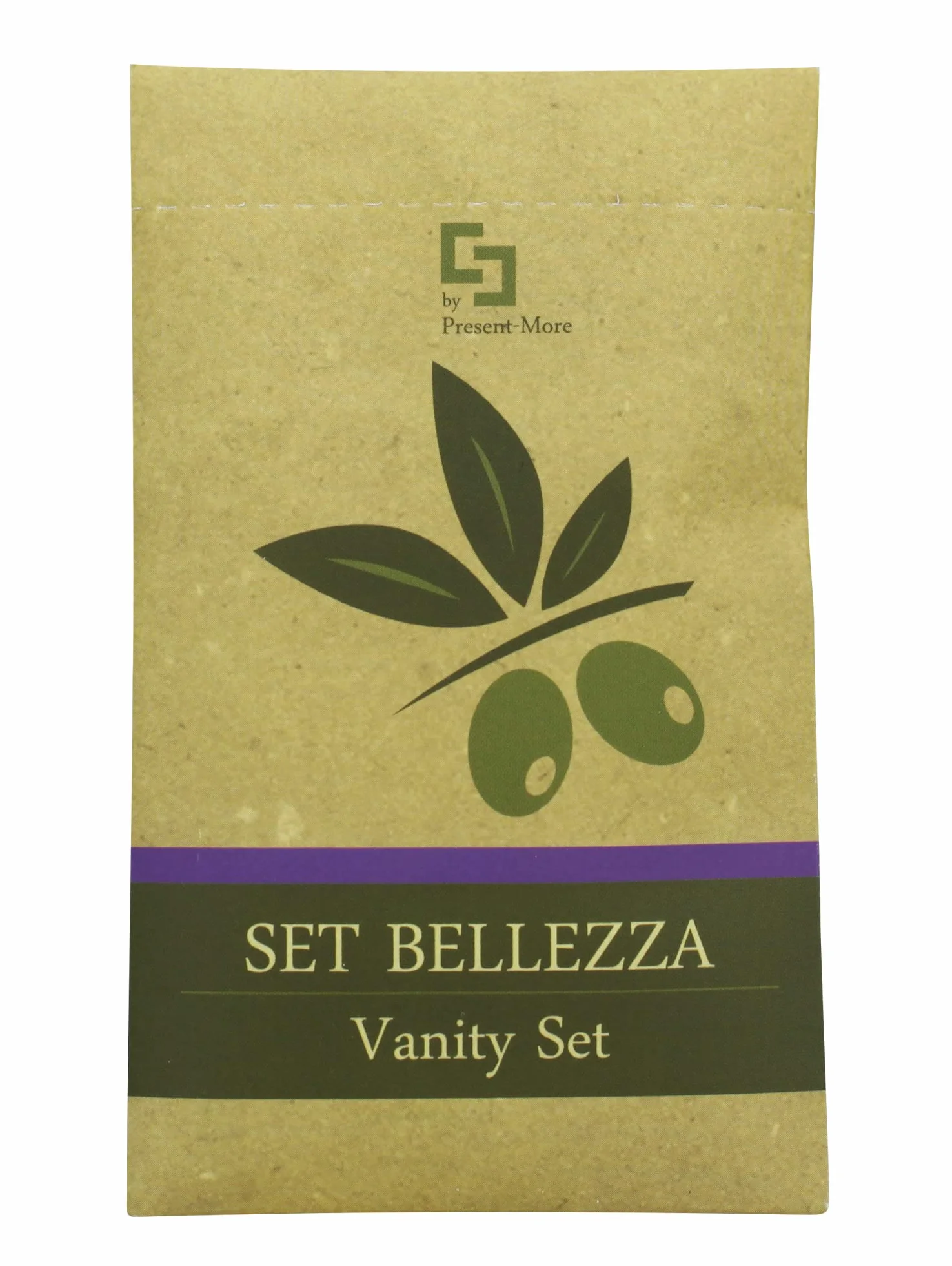 PRESENT-MORE - Vanity Set 250 Pezzi - Linea Beauty Oil - Kit con Dischi Struccanti, Limetta per Unghie e Cotton Fioc - Packaging Ecologico in Stone Paper - Ideale per Hotel e B&B