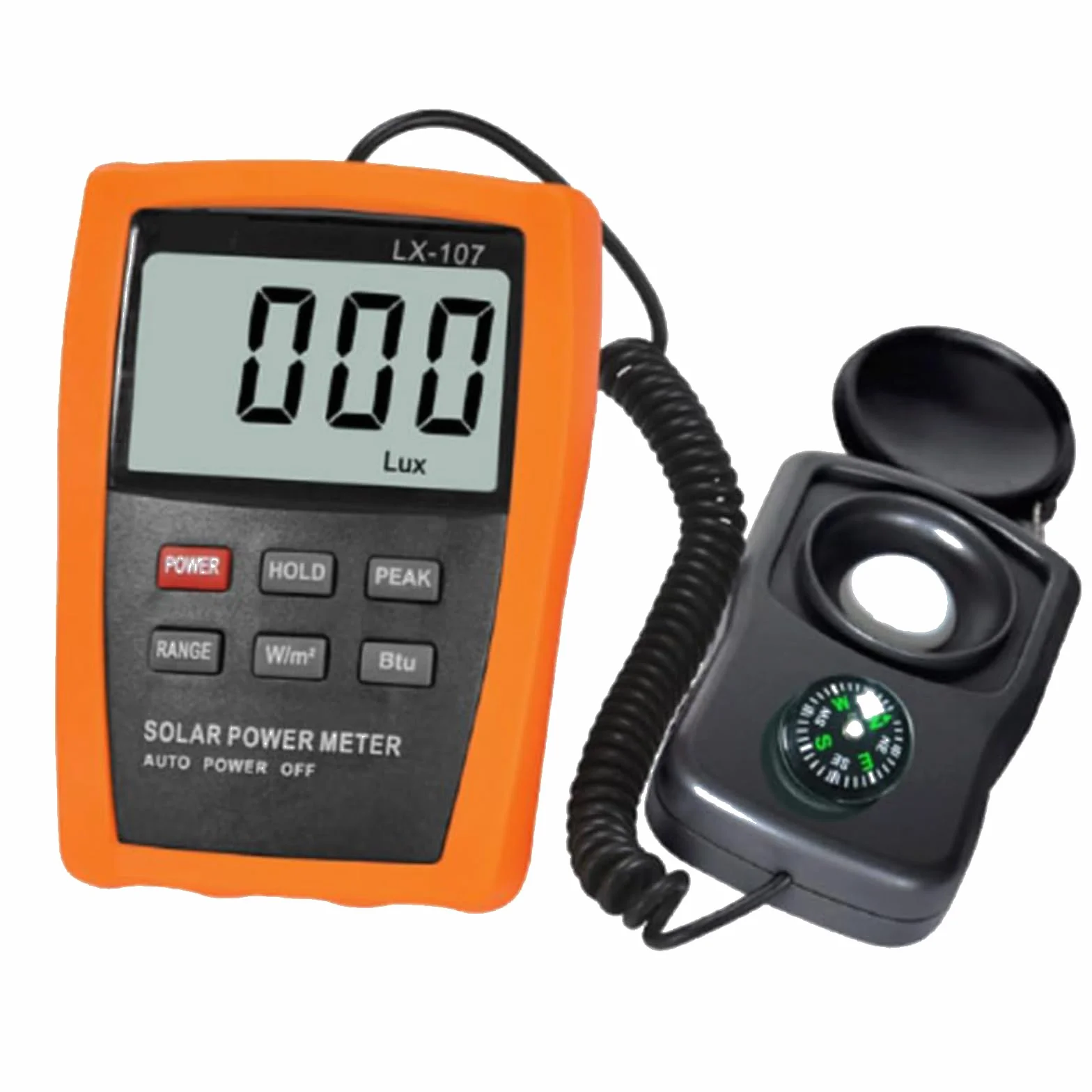 Misuratore di Energia Solare Digitale, Piranometro 2000 W/m² 634BTU con Bussola