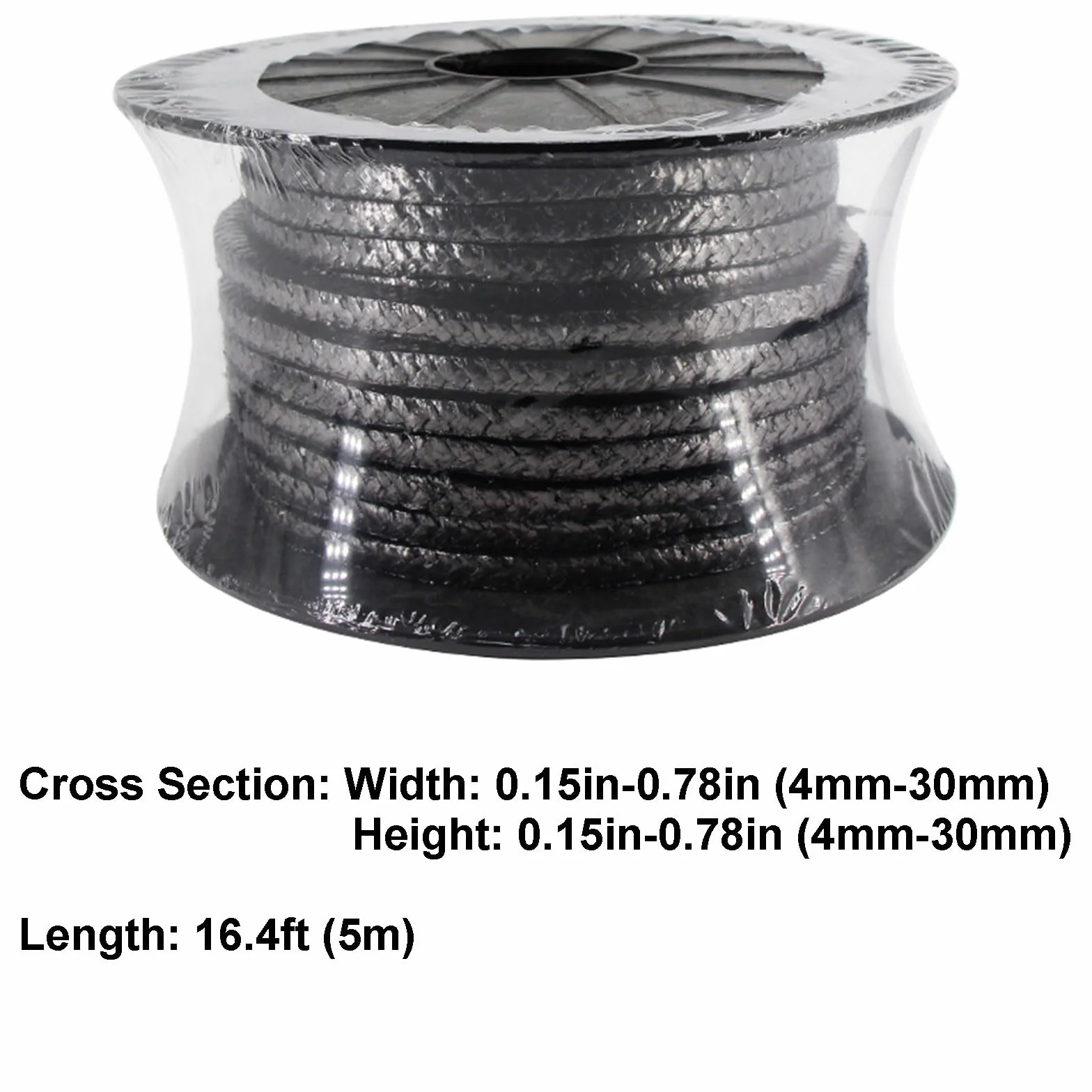 Baderna in Grafite Flessibile Espansa Compressione Intrecciata Classe A 16mm×16mm×5m