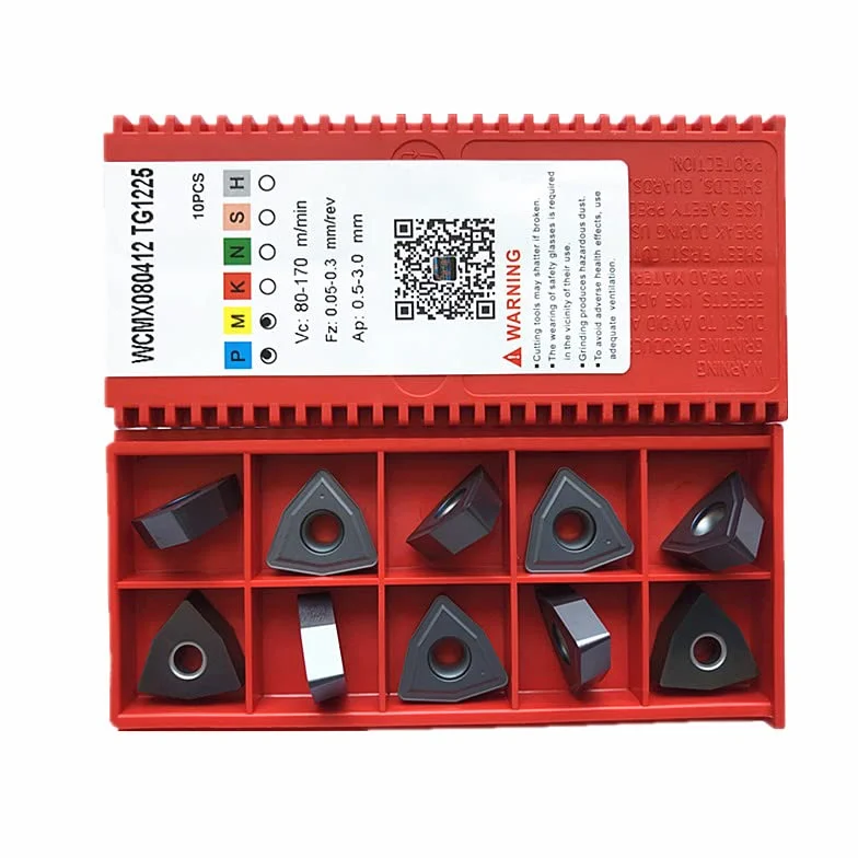Inserti di fresatura in carburo di RADICE di ferro 50P WCMX030208 - WCMX080412 TG1225 Inserti in carburo a U, trapani a U per acciaio inossidabile e acciaio (WCMX080412 TG1225)