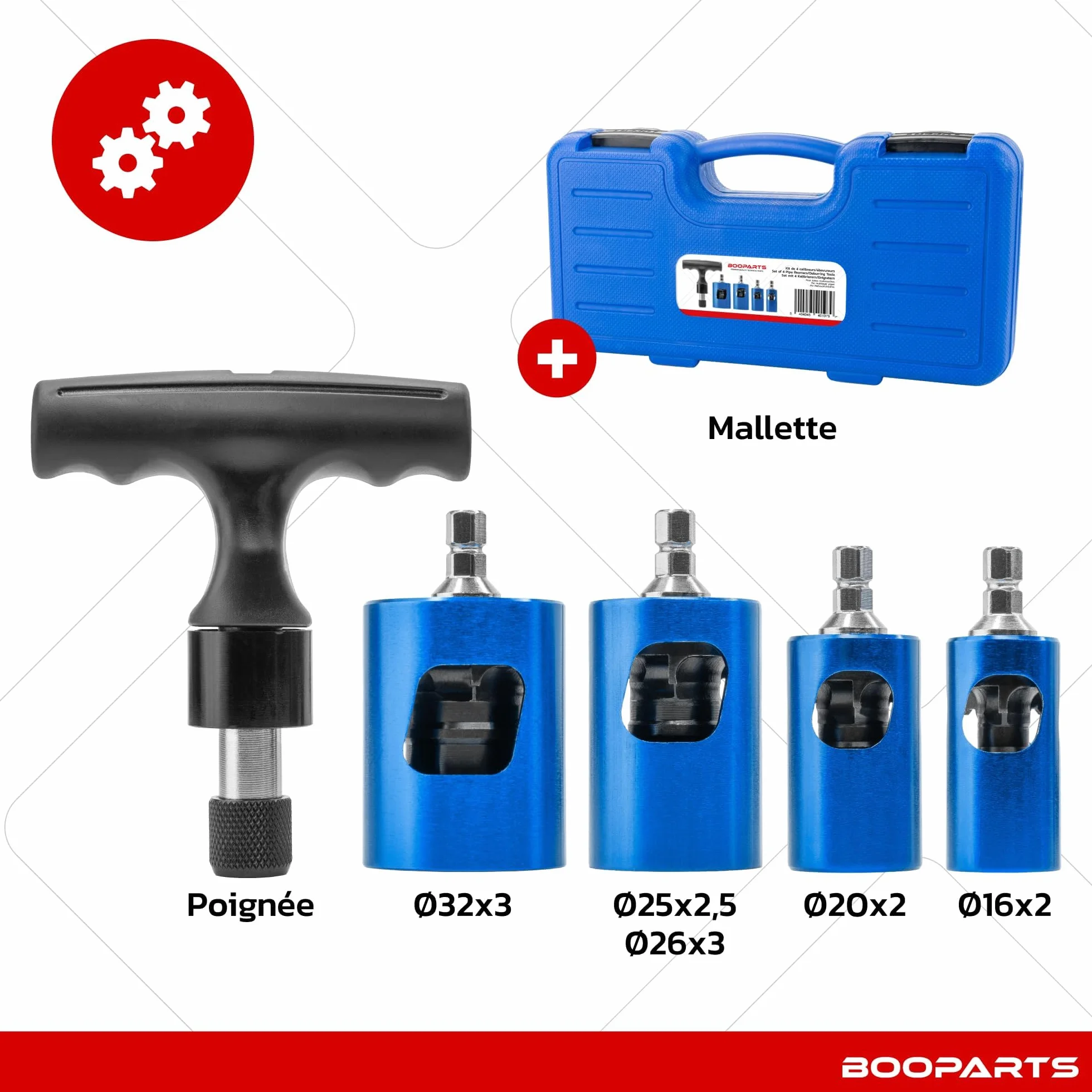 Kit Svasatore Calibratore Multistrato 16-32 mm 4 Bussole Valigetta