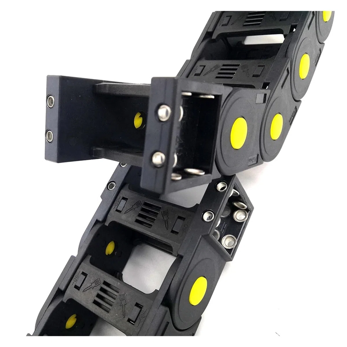 Cavo della catena di trascinamento Portacavo portacavi serie 25 da 1 metro Trascina X Ponte a catena aperto su entrambi i lati Parti di trasmissione Cavo di traino(R75,25x25 mm)