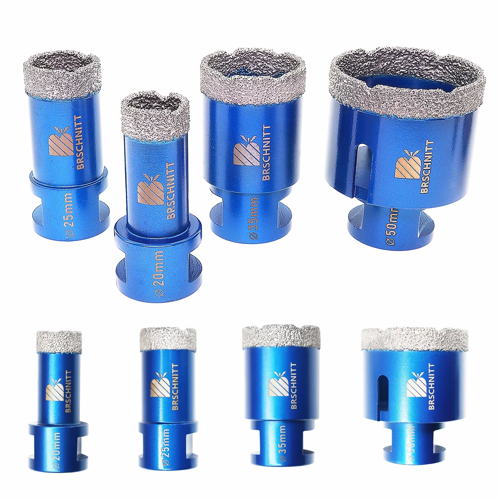 Punta per Trapano Diamantata Set BRSCHNITT 20/25/35/50mm Fresa Diamantata M14 Filo per Porcellana Granito Piastrella Marmo Taglio a Secco