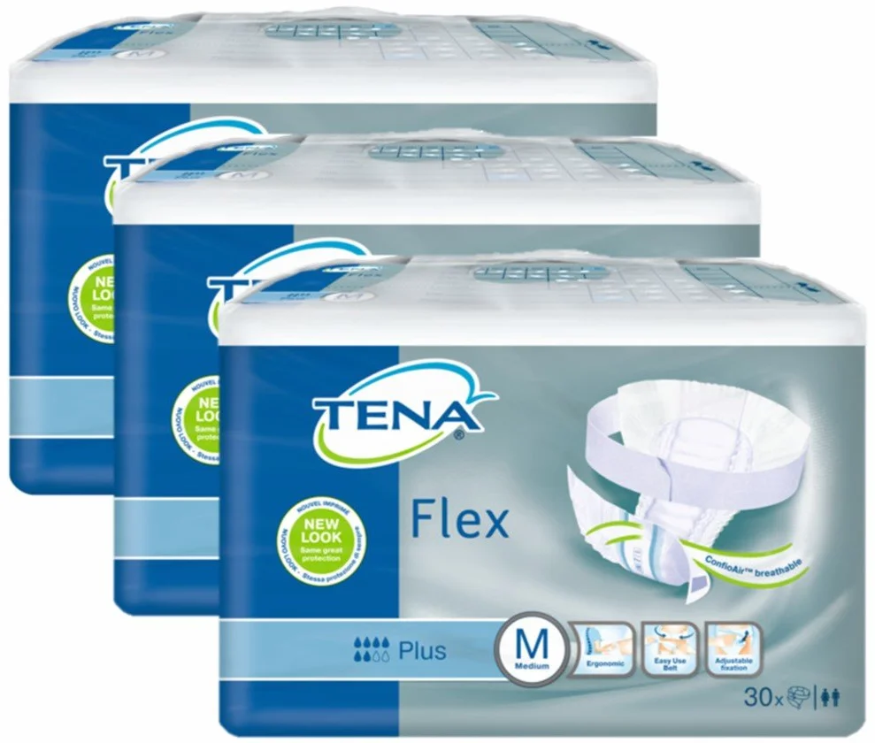 Tena Flex Plus 723230 modelli, Medio, Blu (Confezione da 90 pezzi)