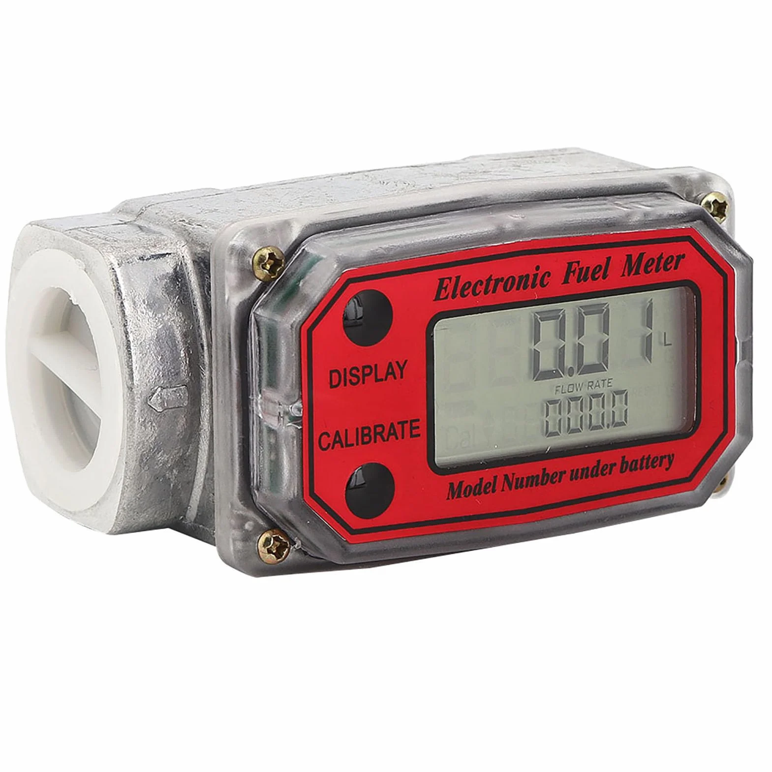 Misuratore di Portata Digitale Turbina Diesel 10‑200L 1" NPT -10°C~+60°C 20 Bar Benzina Cherosene Rosso