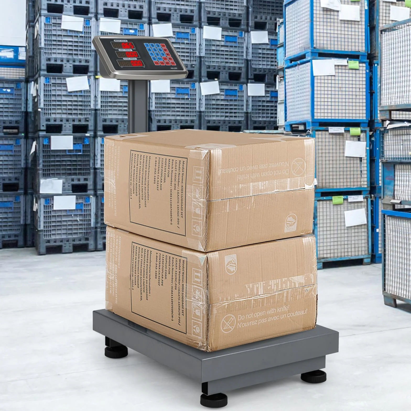 RELAX4IFE Bilancia Digitale Elettronica 300 Kg, Bilancia Professionale per Negozio Azienda Fabbrica (Argento)