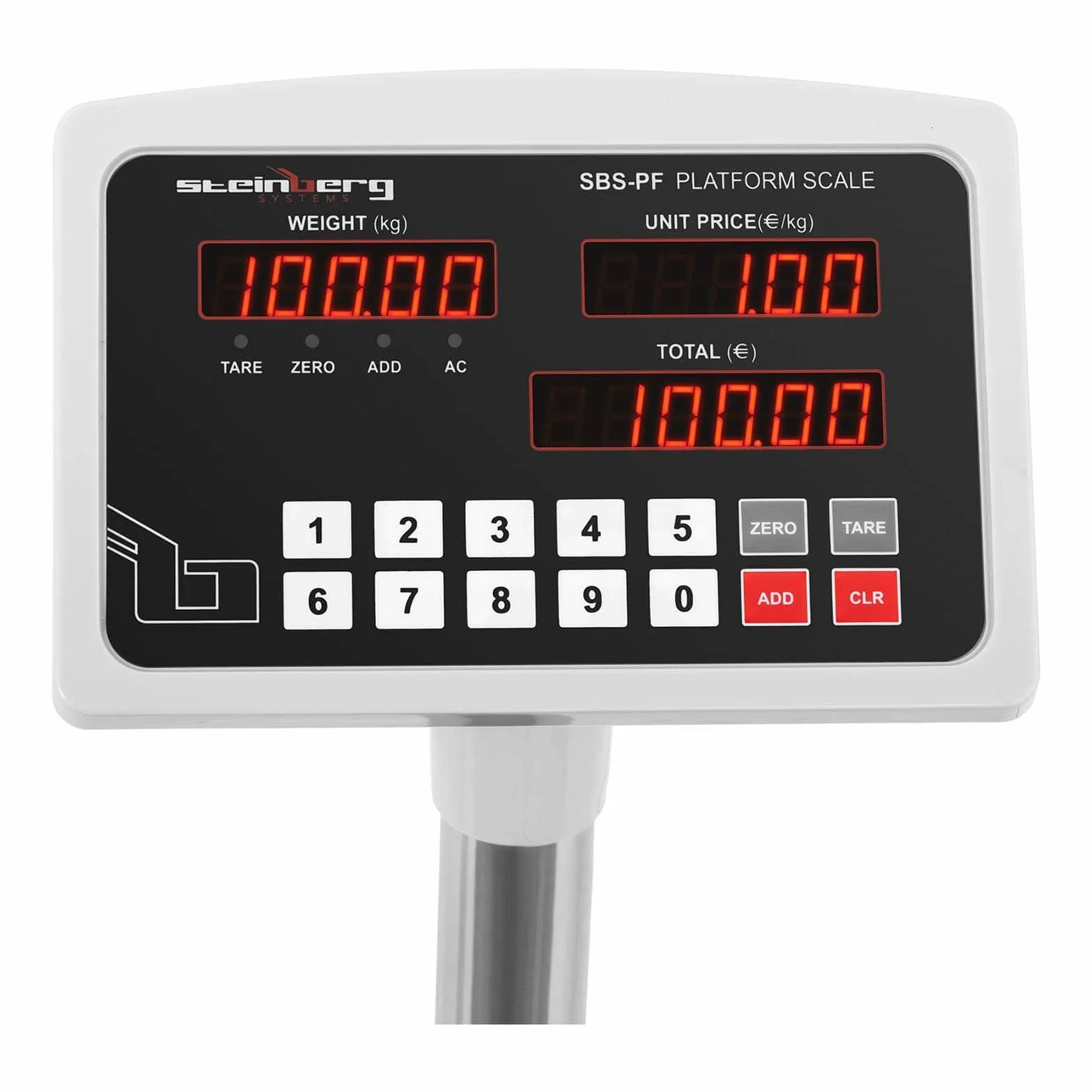 Steinberg Systems - SBS-PF-100A1 - Bilancia da piattaforma - 100 kg / 10 g - LCD