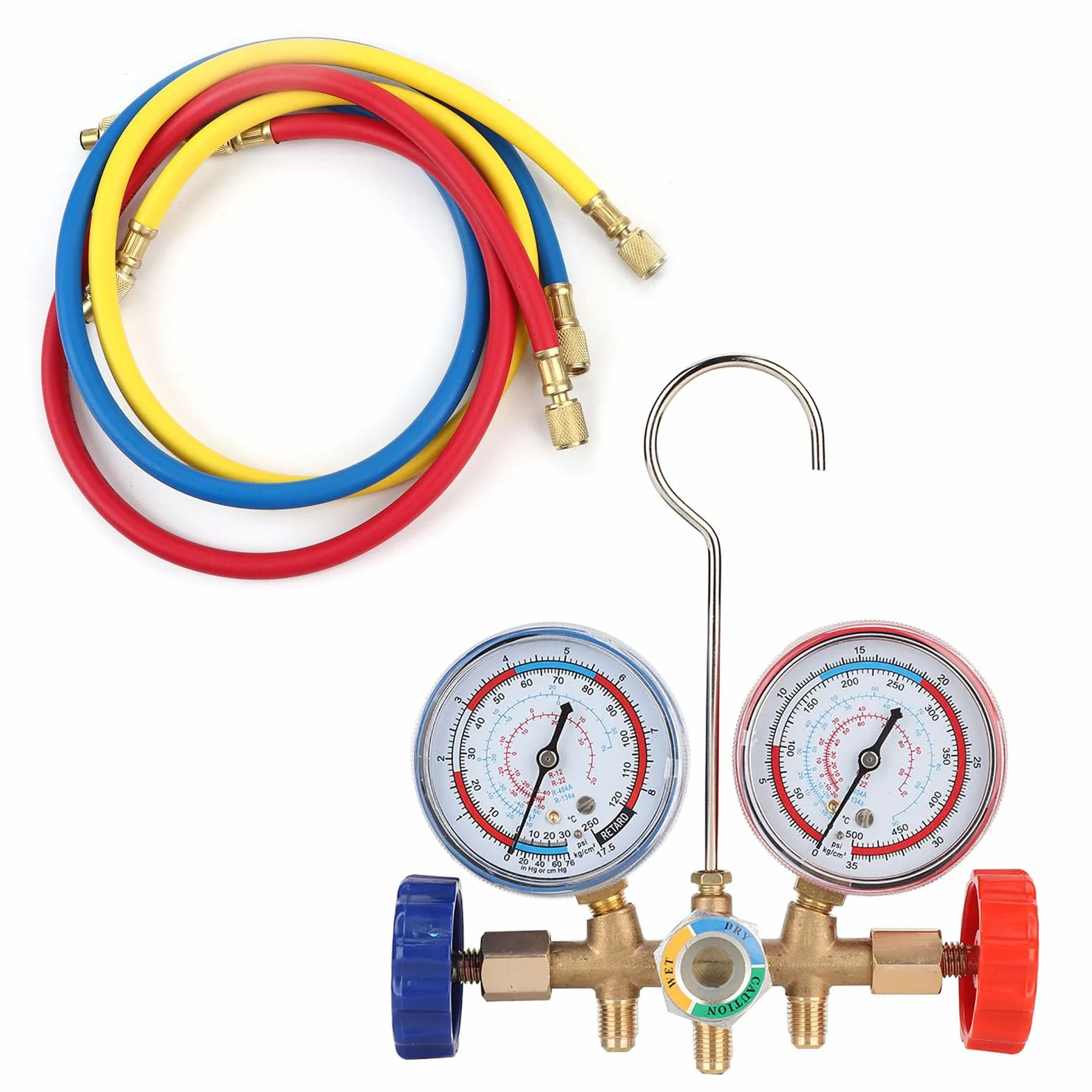OUKENS Set di misuratori collettori diagnostici CA refrigerante con Kit Tubo e Gancio