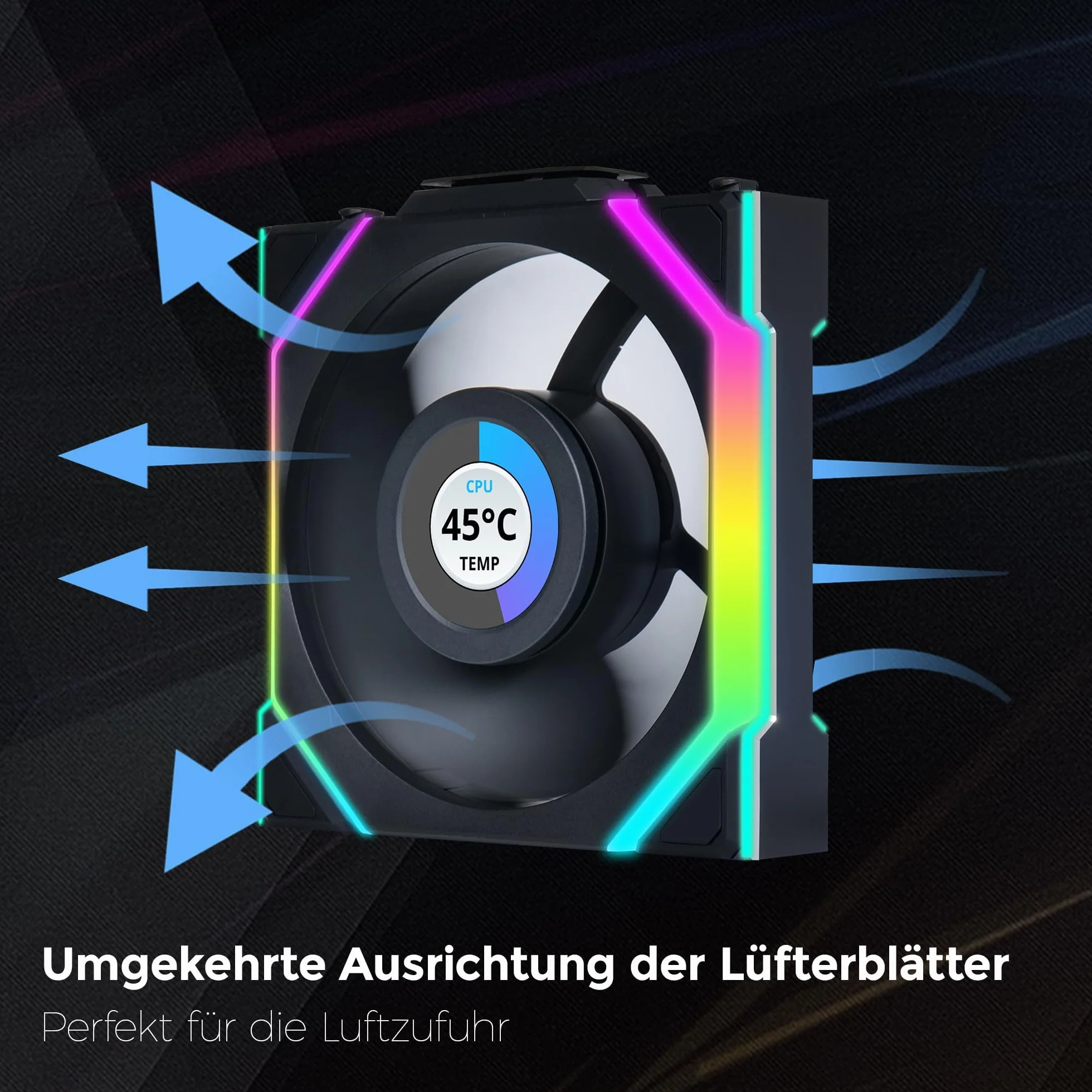 Lian Li UNI FAN SL Ventilatore PC LCD Wireless 120mm RGB - Ventilatore PWM - 40 LED ARGB - fino a 1900 rpm - Sistema a slot - Flusso d'aria alto - Bassa vibrazione - Silenziatore