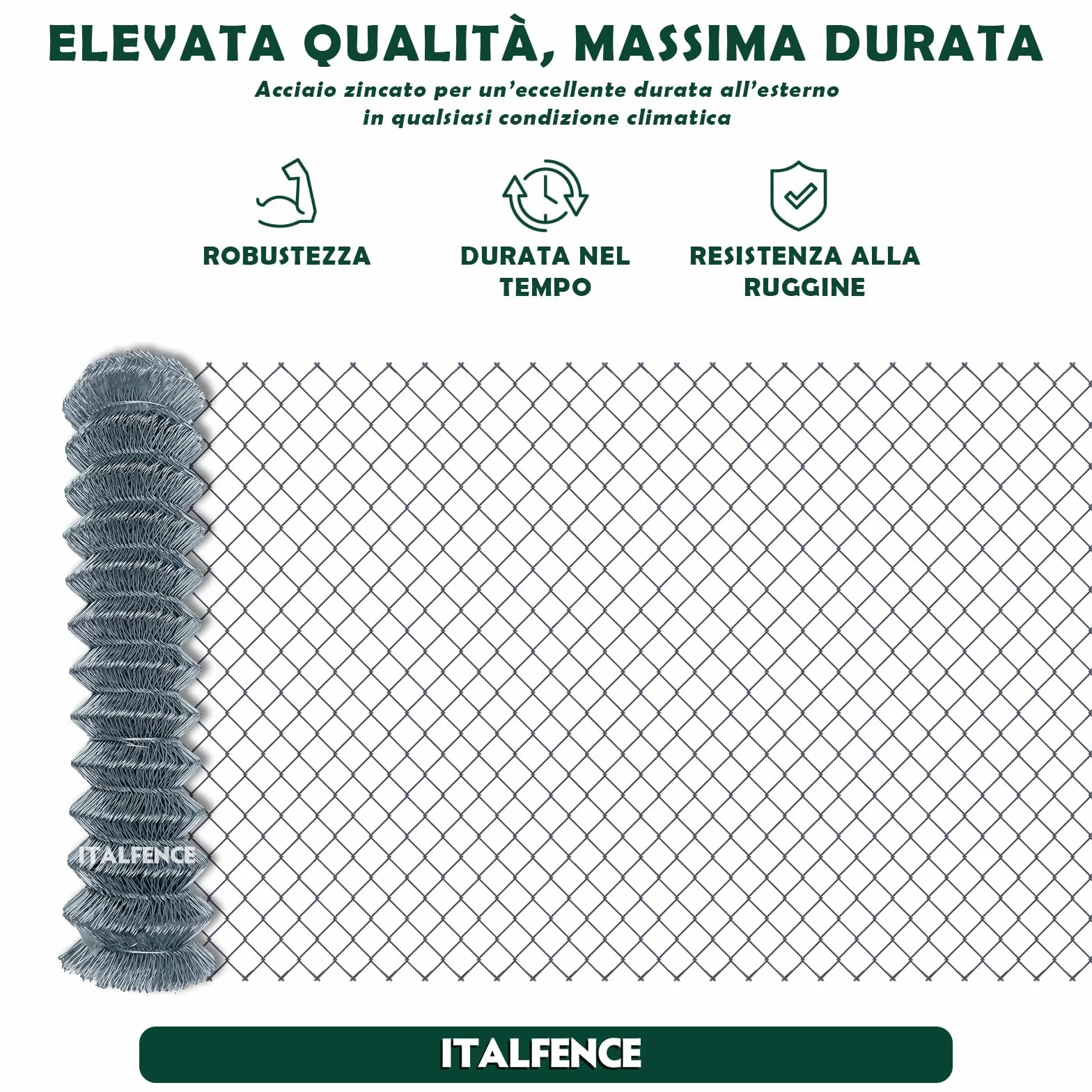 Rete metallica zincata romboidale 25m 125cm Ø2mm