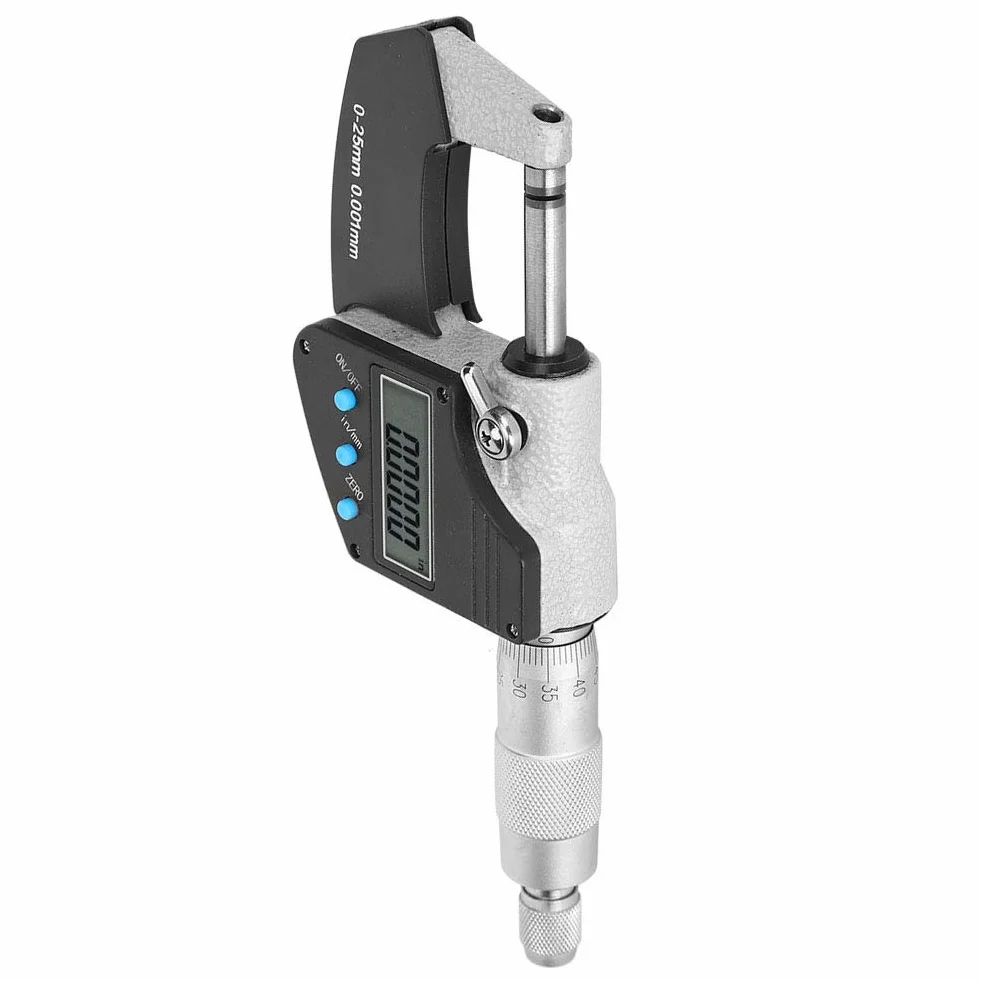 Micrometro Digitale 0-25 mm 0,001 mm Precisione Cifre Esterne Pollici Metrico Imperiale